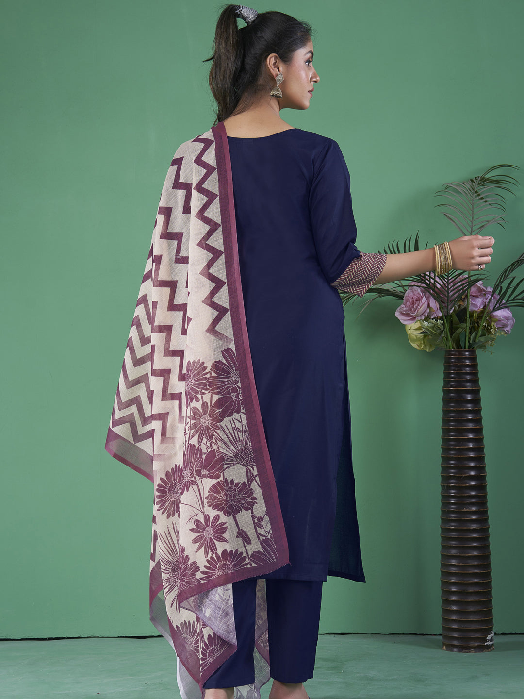 Stylish Blue Designer Pant Suit with Elegant Printed Embroidery - Perfect for Weddings, Parties & Formal Events