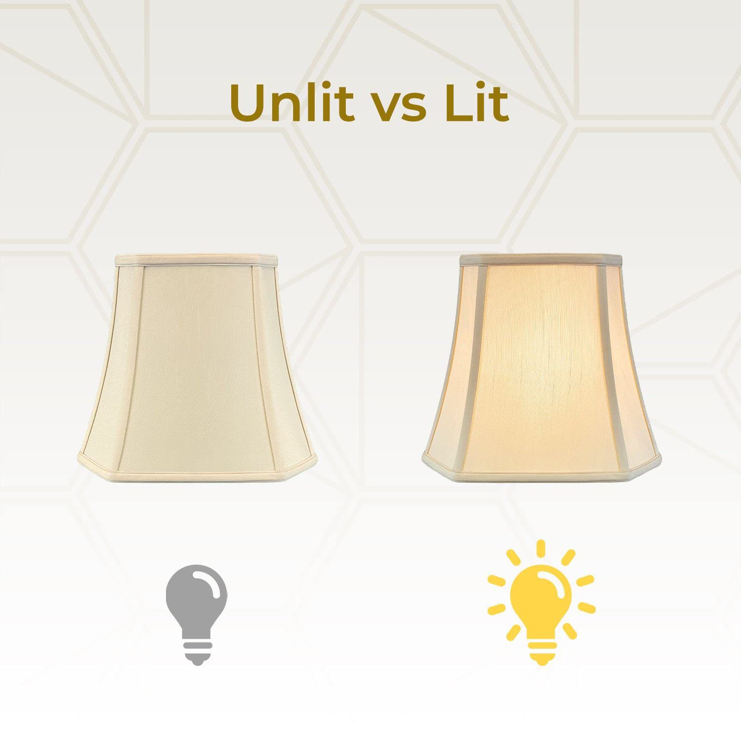 Royal Designs Square Cut Corner Bell Lamp Shade Set of 2 - 7.5