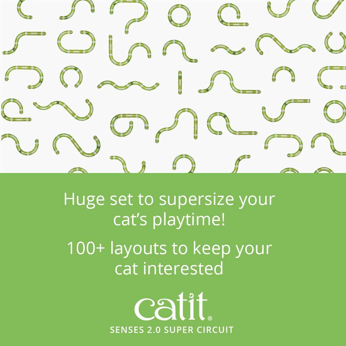 Catit Senses 2.0 Super Circuit Interactive Cat Toy - 12-Piece Closed-Track Ball Toy for All Breed Sizes | Indoor Play & Exercise for Cats | Stimulating Activity for Kittens & Adult Cats