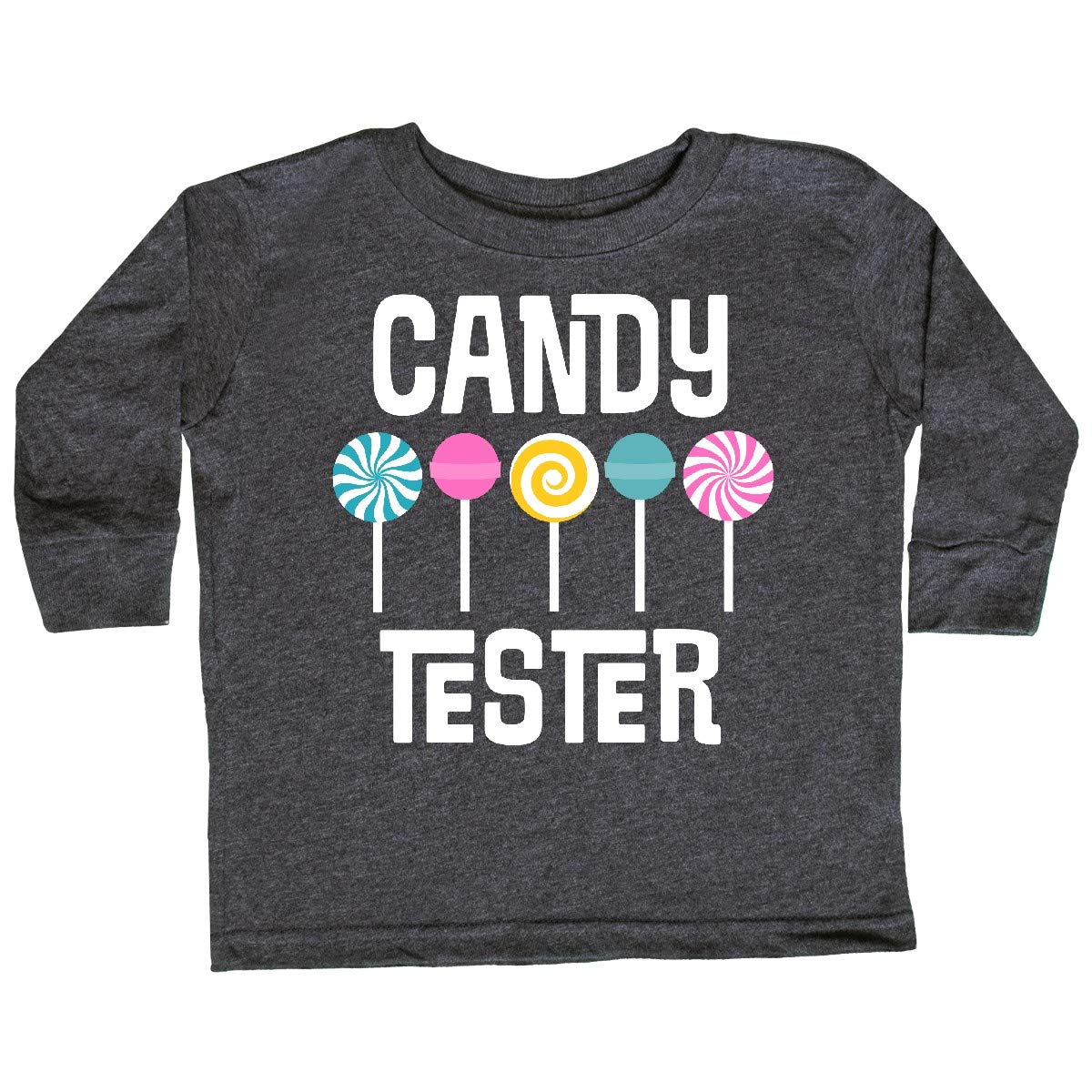 Inktastic Candy Tester Cute Sweets Toddler Long Sleeve T-Shirt for Boys & Girls - Soft Cotton Kids Tee for Birthday Parties, Halloween & Everyday Play