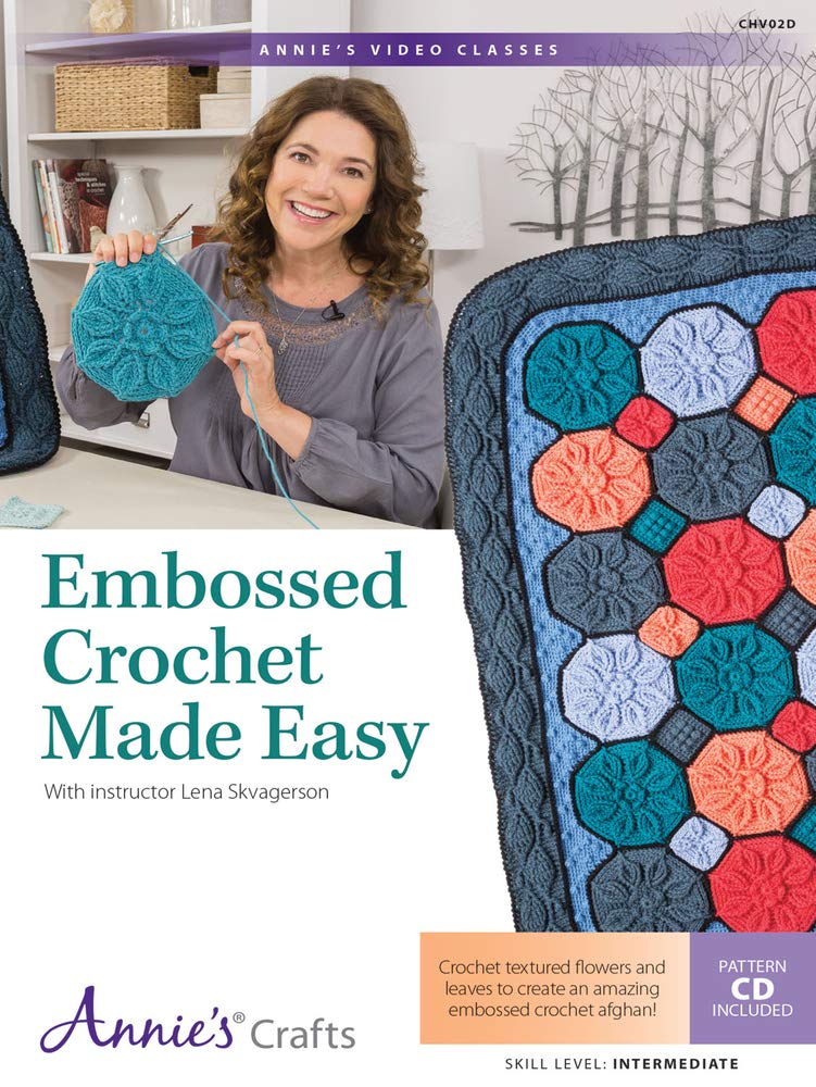 Easy Embossed Crochet Kit for Beginners - DIY Crocheting Supplies with Step-by-Step Guide - Perfect for Home Decor, Gifts & Relaxation Hobbies