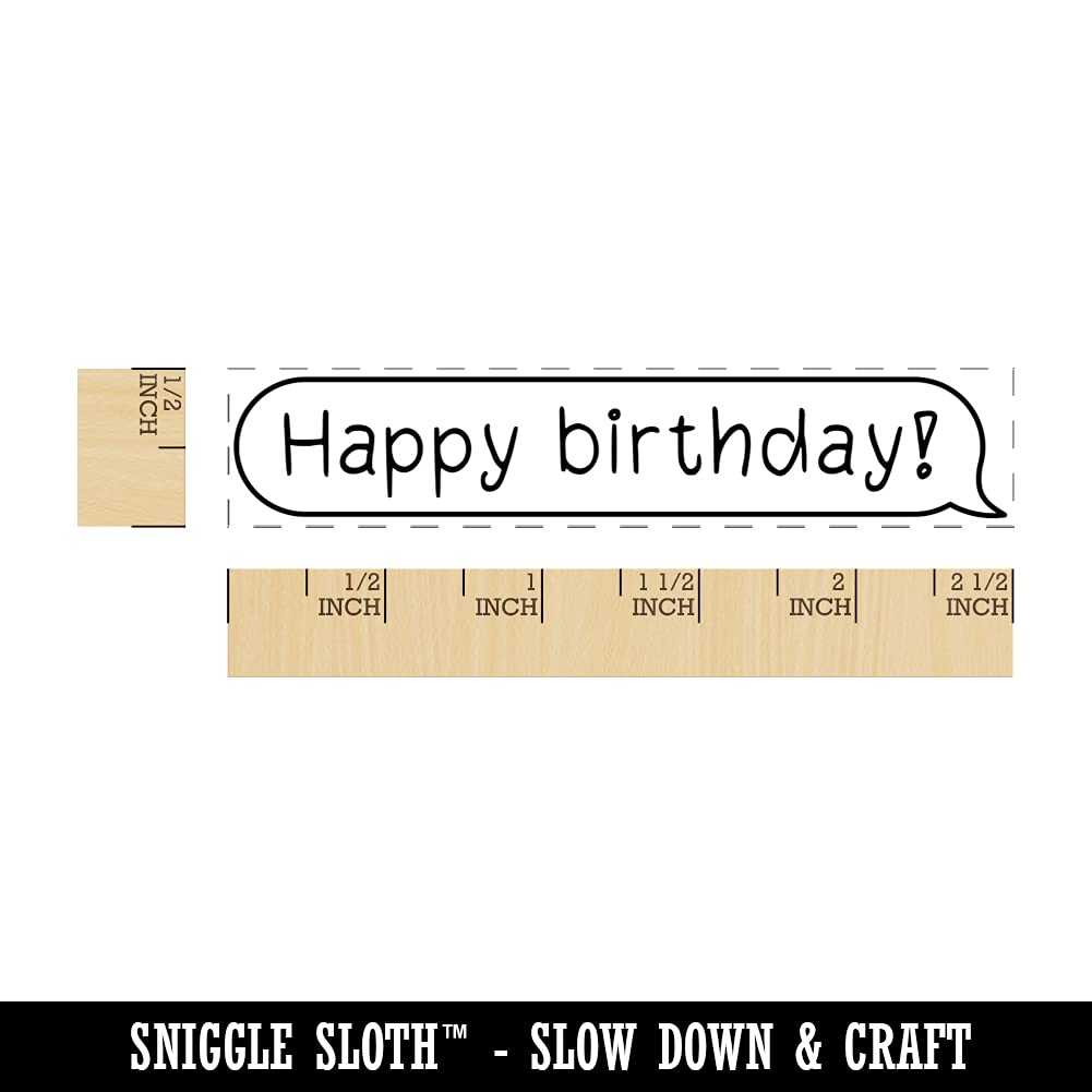 Happy Birthday Rubber Stamp for Crafting - 2.5in Small | DIY Cards & Scrapbooking