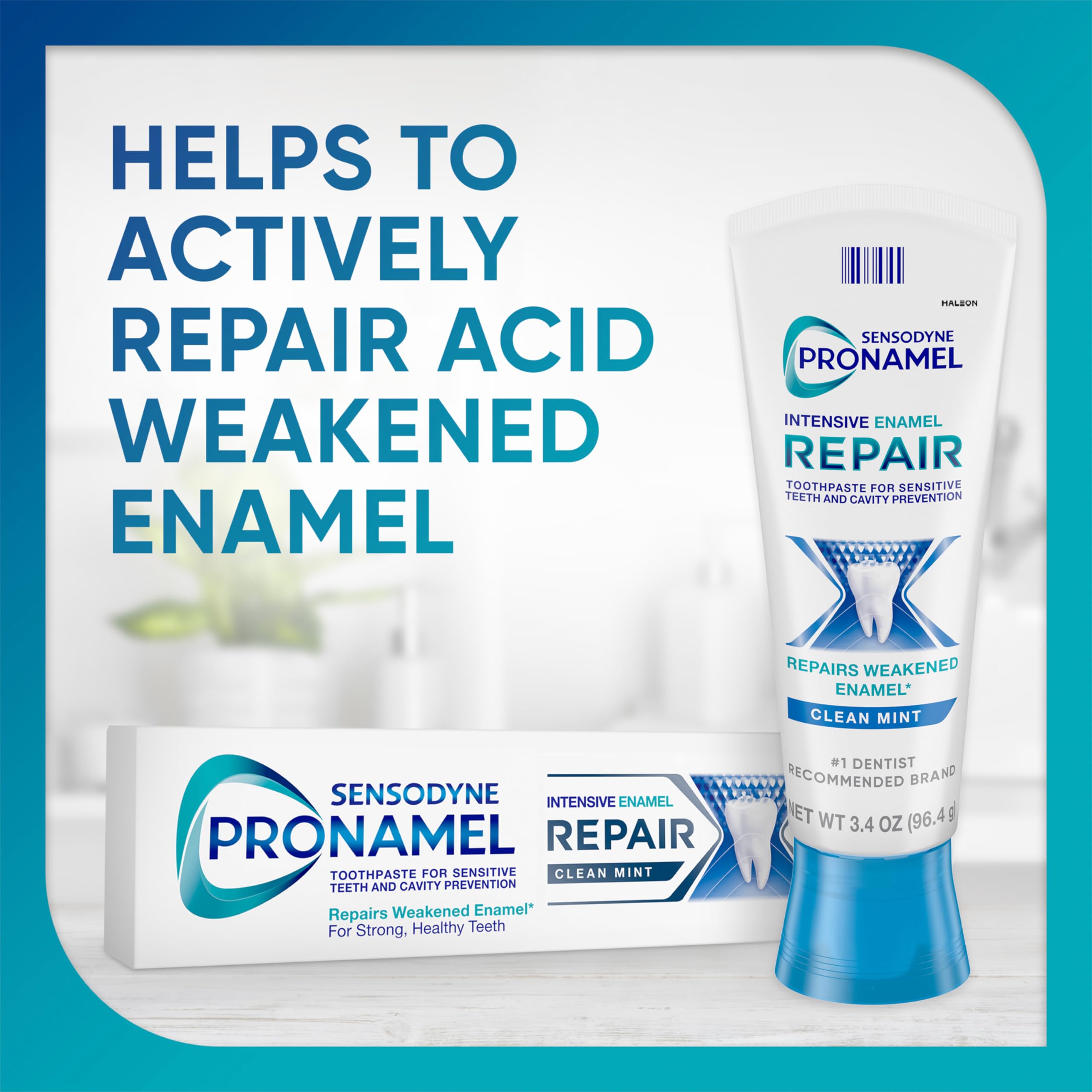 Sensodyne Pronamel Intensive Enamel Repair Toothpaste for Sensitive Teeth - Strengthens & Rehardens Enamel, Fresh Clean Mint Flavor, 3.4 oz | Ideal for Daily Oral Care & Teeth Whitening at Home