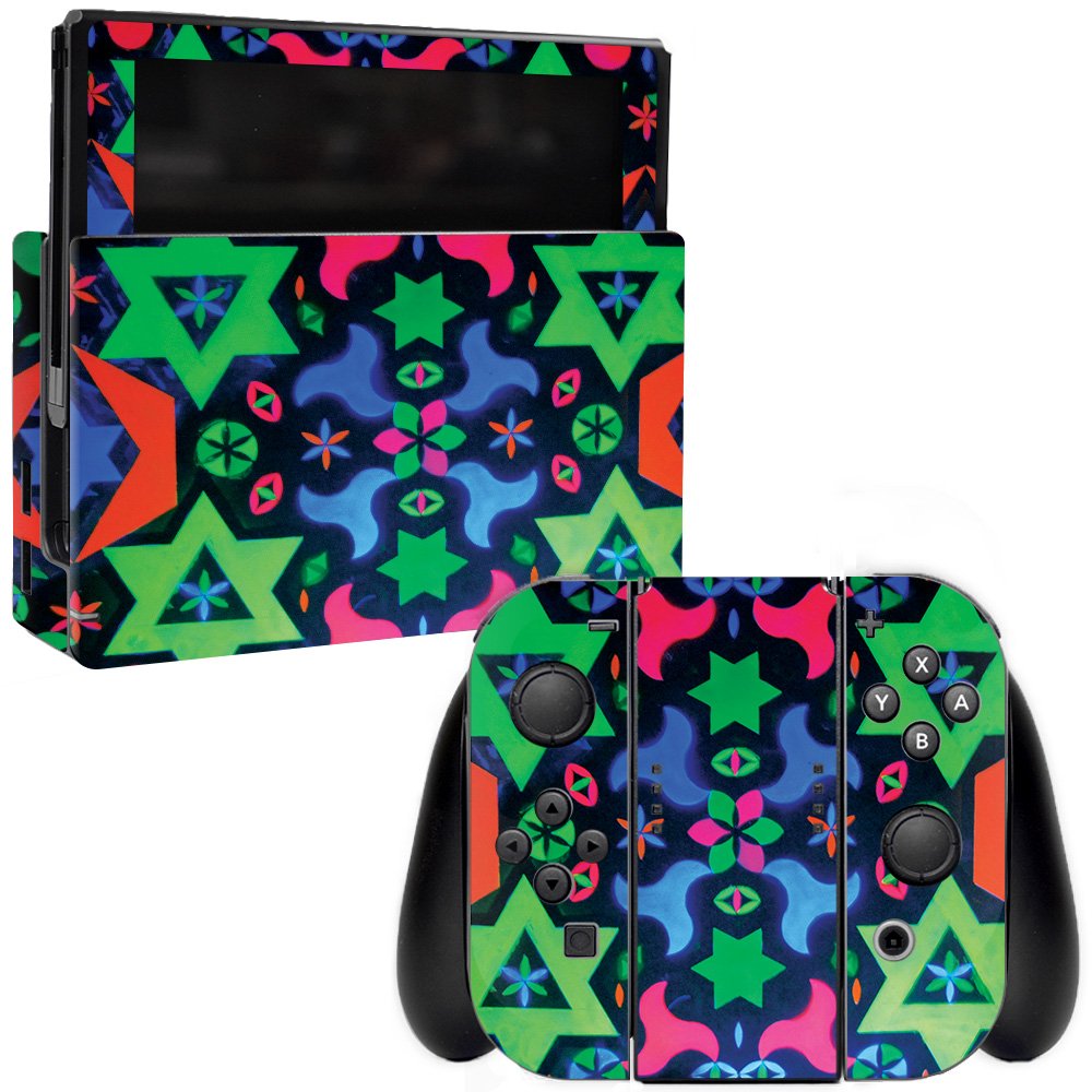 MightySkins Vinyl Decal Wrap Cover for Nintendo Switch - Geometric Rave Design | Protective, Durable & Customizable Skin | Easy to Apply & Remove | Made in USA | Perfect for Gaming, Travel & Personalization