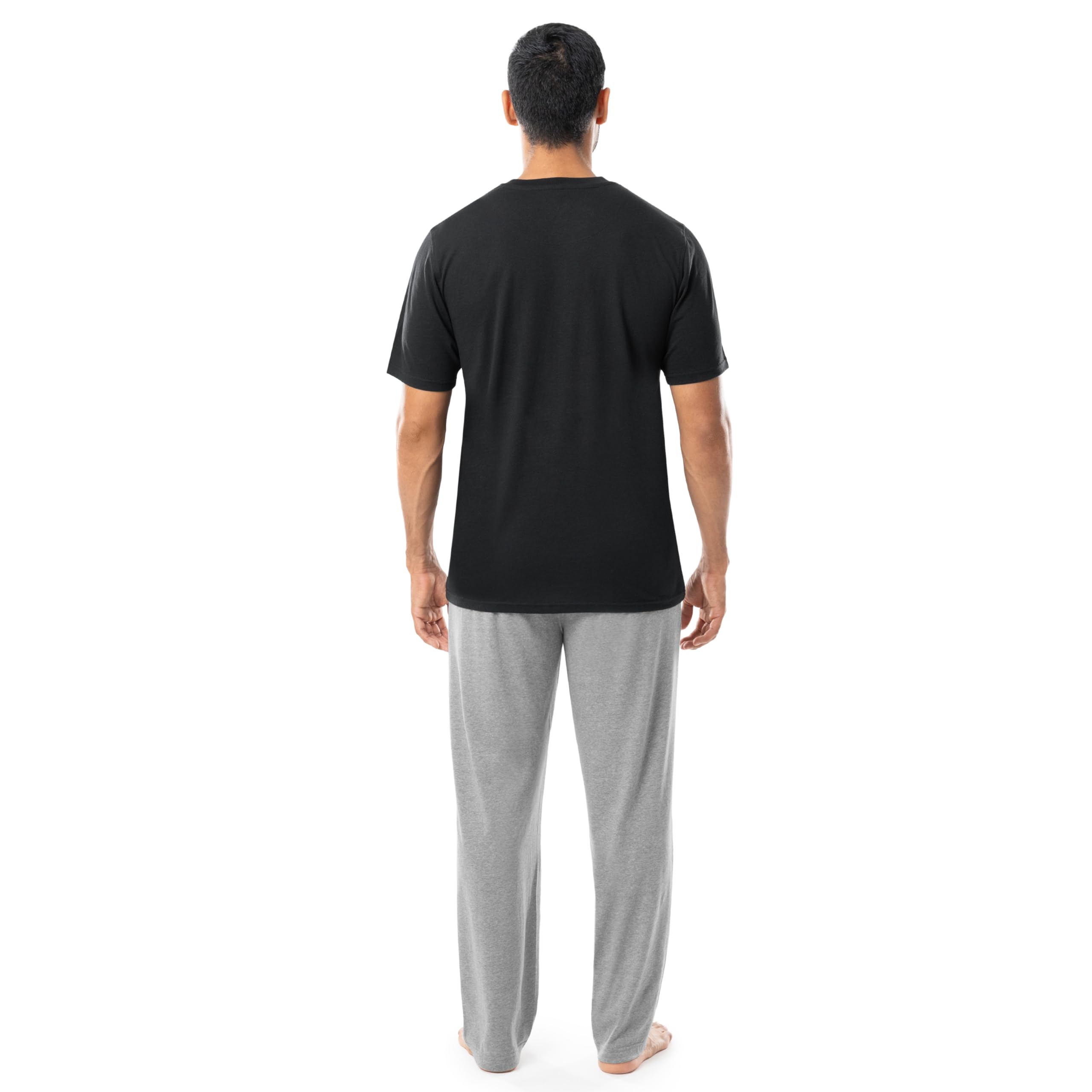 Fruit of the Loom Men's 2-Piece Jersey Knit Pajama Set - Soft & Comfortable Sleepwear for Lounge & Bedtime - Perfect for Relaxing at Home or Gift Giving