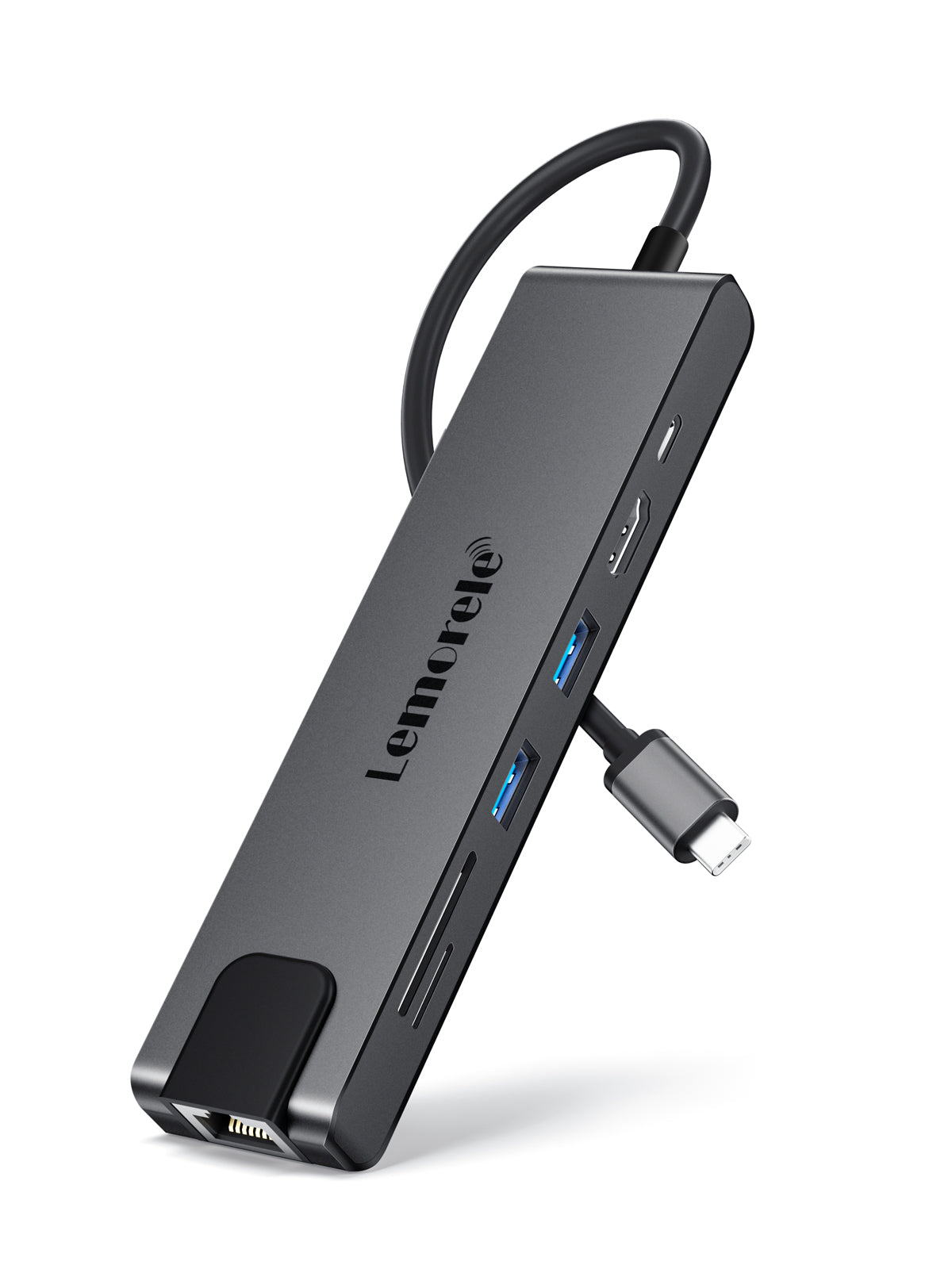 LEMORELE™ TC25 7-in-1 USB C Hub with 4K HDMI, USB 3.0, SD/TF Card Reader, PD Charging - Perfect for MacBook Pro/Air, iPad Pro, Chromebook & More