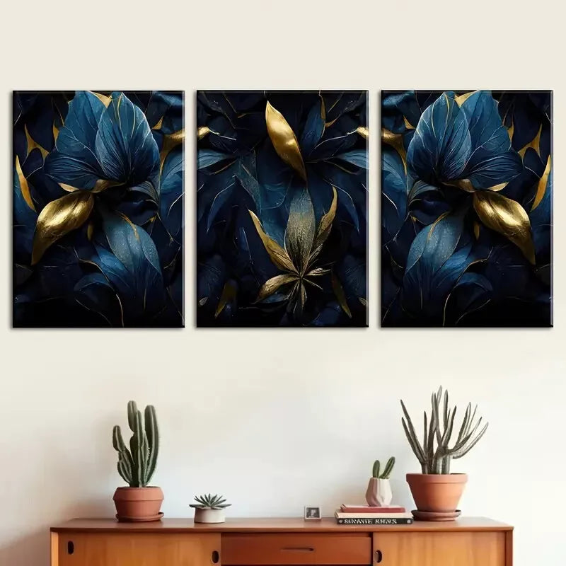 3-Piece Dark Gothic Floral Wall Art Set - Framed Canvas Prints 40x60cm (16x24in) - High Quality Australian Made Home Decor - Perfect for Living Room, Bedroom & Gothic Style Interior Design