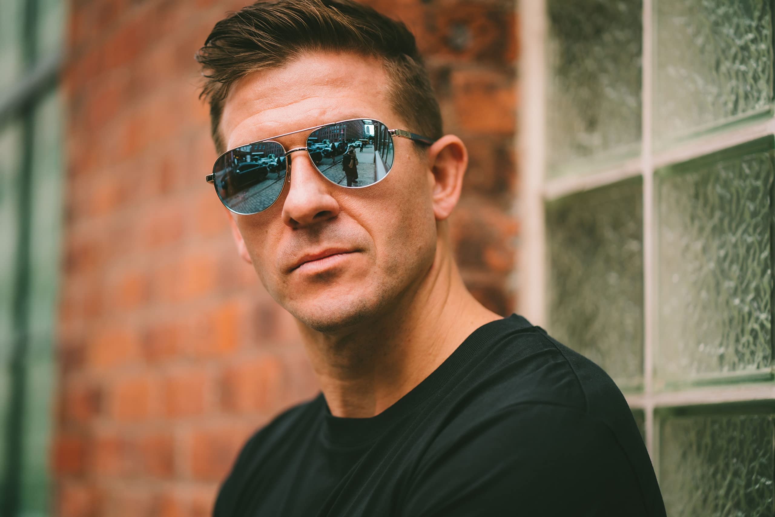 Revo Arthur Polarized Sunglasses for Men & Women - Crystal Glass Lens, Metal Aviator Frame - UV Protection for Driving, Fishing & Outdoor Activities