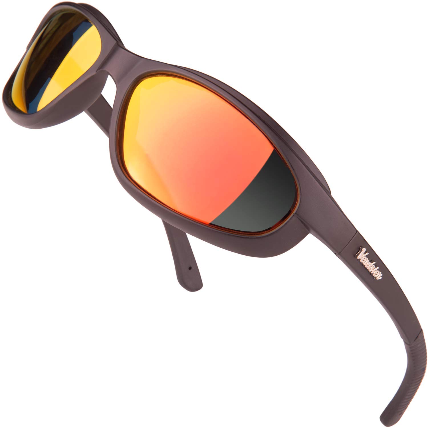 Verdster Polarized Sports Sunglasses for Men - UV400 Protection, Comfortable Foam Padded Design with Airdam - Perfect for Running, Cycling, Fishing & Outdoor Activities