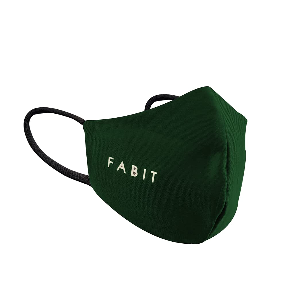 Fabit Reusable Face Mask (Army Green) - Pack of 4 - Comfortable & Breathable for Daily Use, Outdoor Activities, Travel & Work