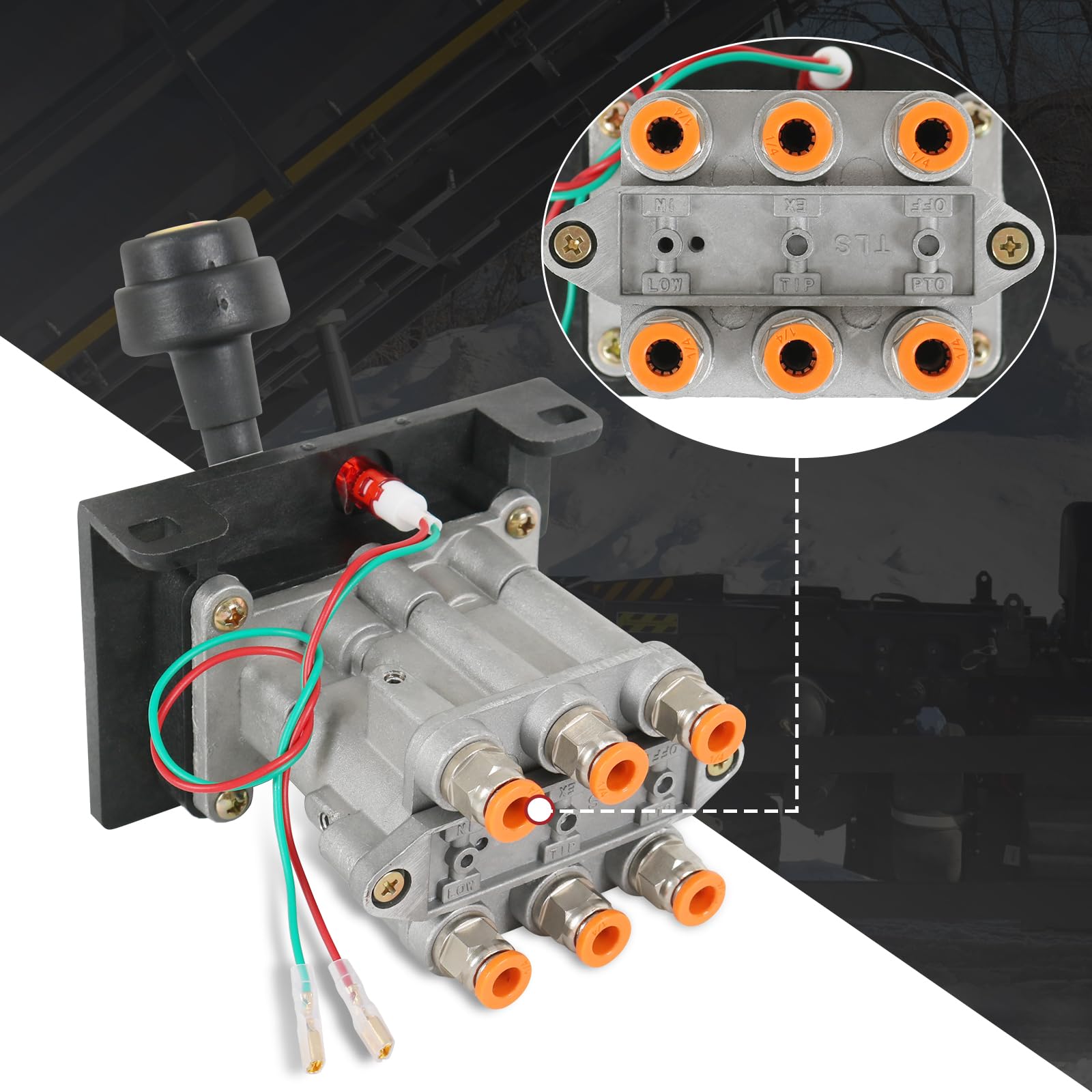 Hydraulic Flow Control Valve with PTO Switch for Dump Truck & Tipper - Adjustable Slow Down Function, Air Operated (Includes Valve + 10m Air Tube) | Perfect for Heavy-Duty Hydraulic Systems in Construction & Mining Operations
