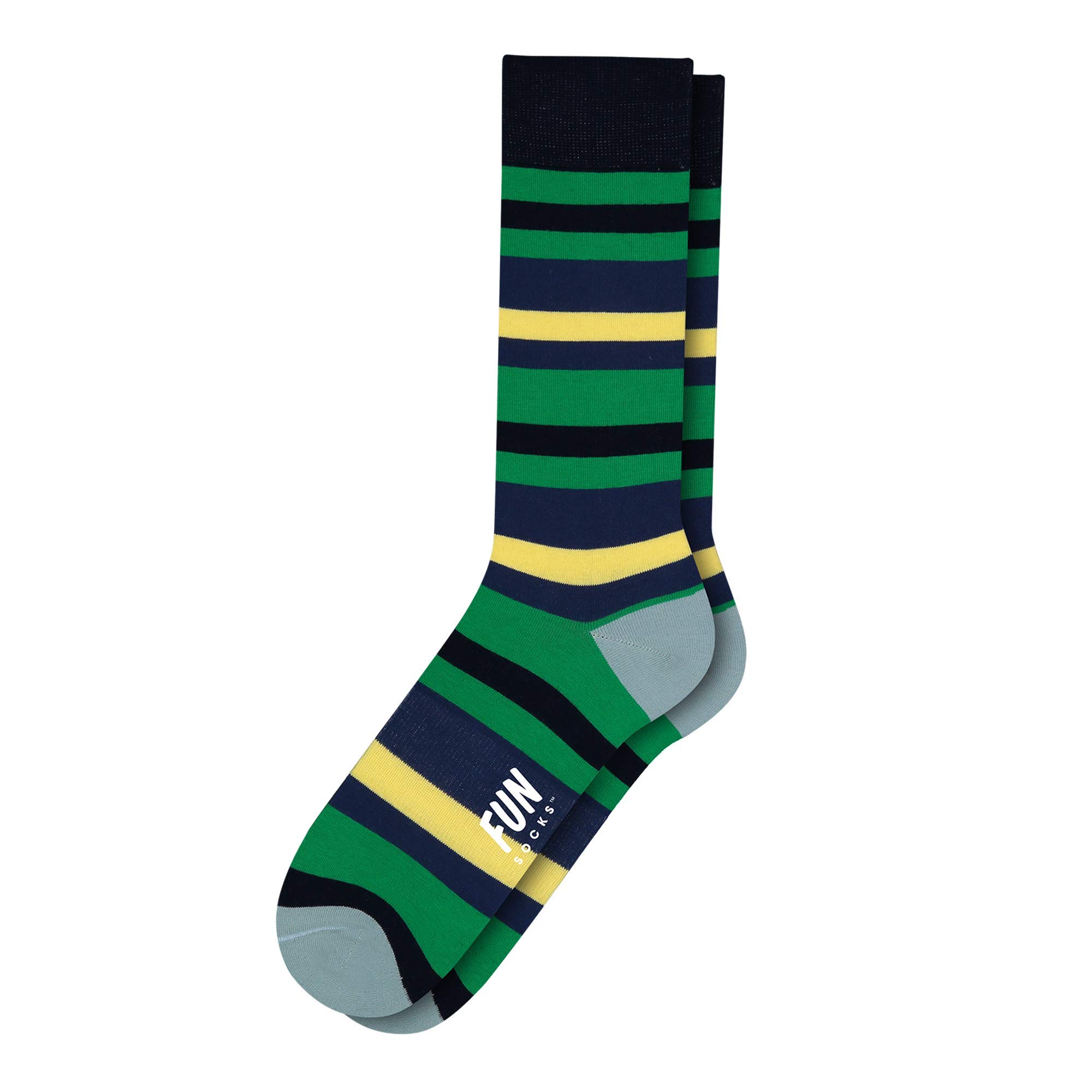 Bold Striped Men's Crew Socks - Soft Combed Cotton Casual & Dress Socks for Everyday Wear, Work & Gifts - Fun & Comfortable Socks for Men