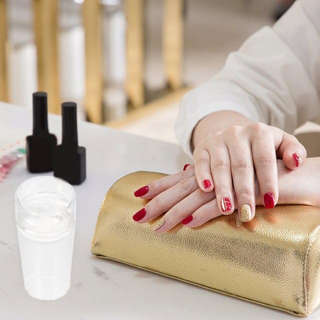 Professional French Tip Nail Art Stamper Set - Clear Silicone Stamping Jelly with Scraper & Nail Holder for Perfect Manicures | DIY Nail Design Tools for Salon-Quality Results at Home | Ideal for Nail Art Beginners and Professionals