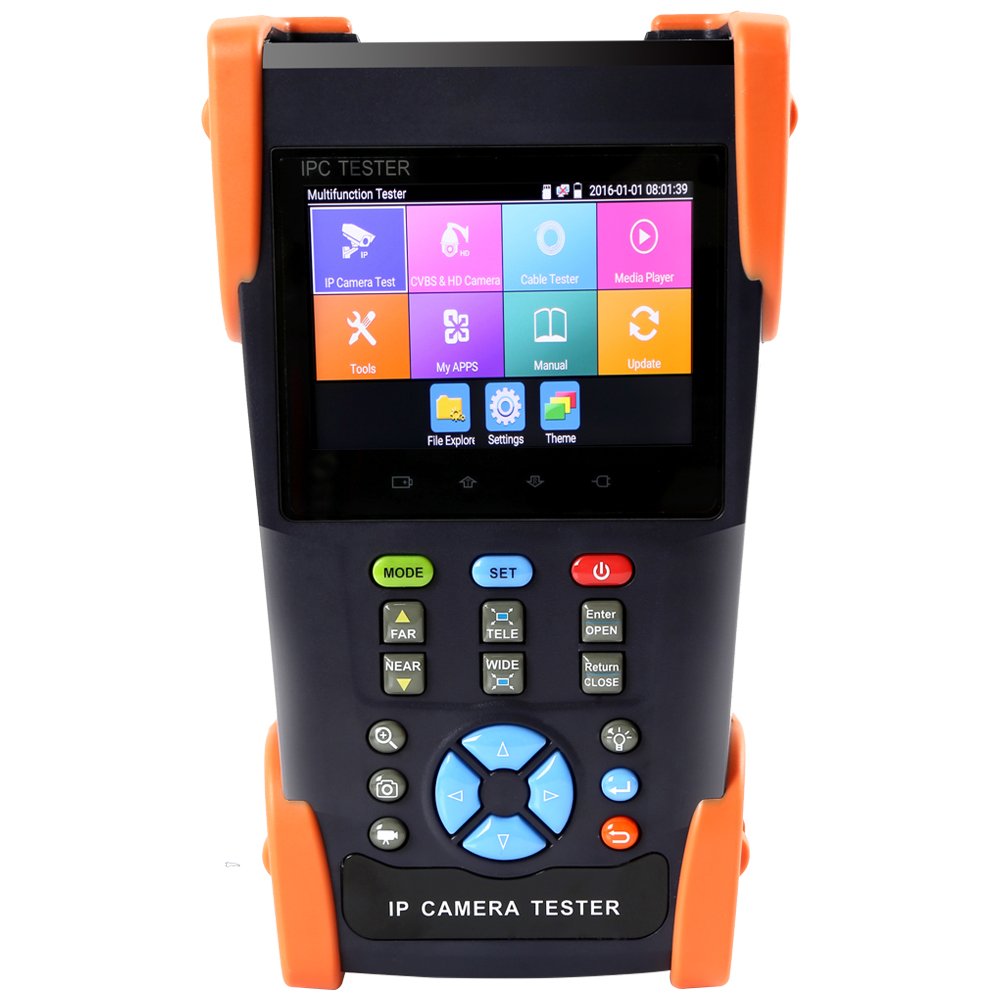 Electop 3.5 Inch IP Camera Tester - Analog CCTV Tester with RJ45, TDR, POE, PTZ Control, IP Discovery, WiFi, 8GB TF Card & 4K H.265 Support - Perfect for Security System Installation & Maintenance (IPC 3500Plus)