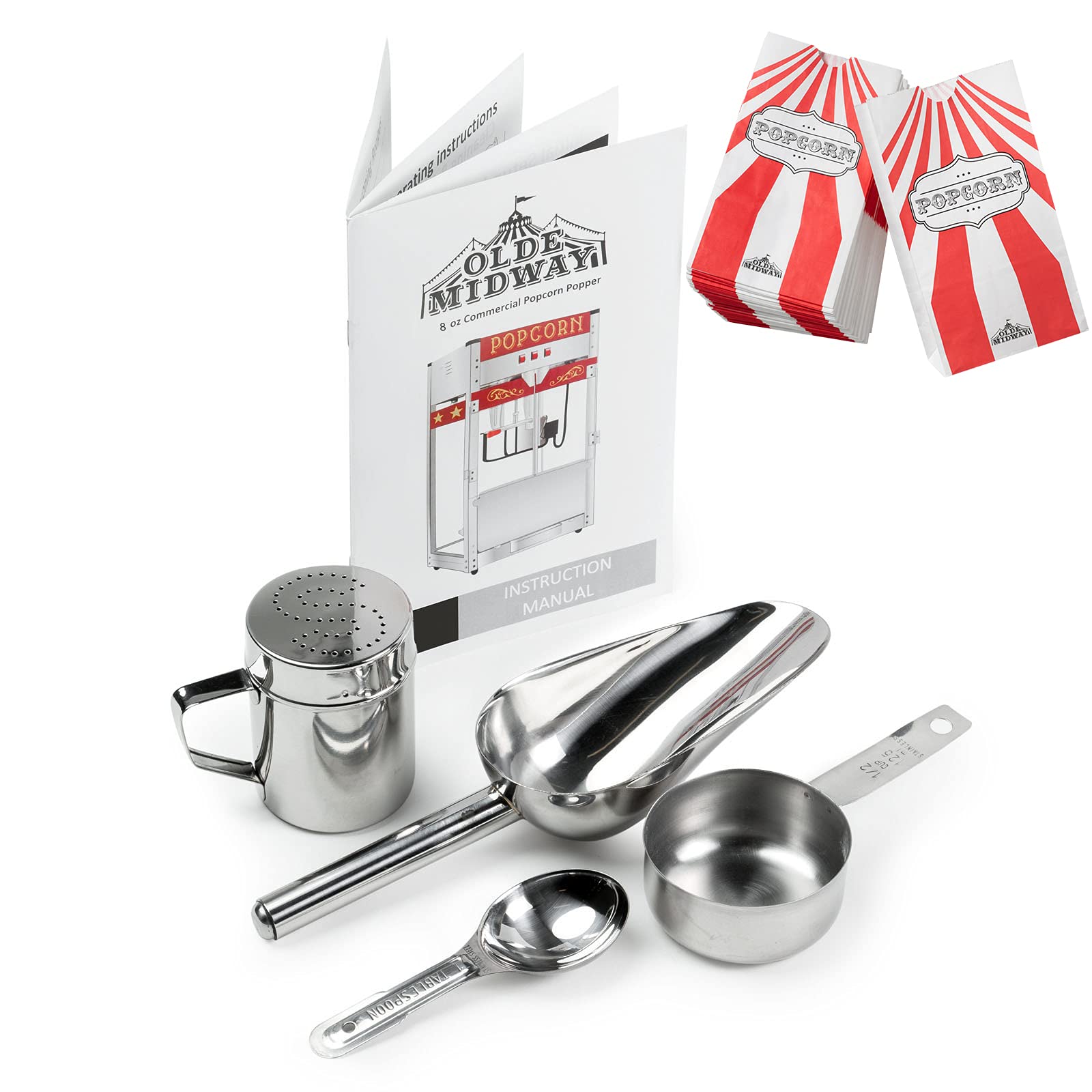Olde Midway Commercial Popcorn Machine - 8oz Kettle Popper for Movie Theater Style Popcorn at Home (Red) - Perfect for Parties, Carnivals & Home Theater Snacks