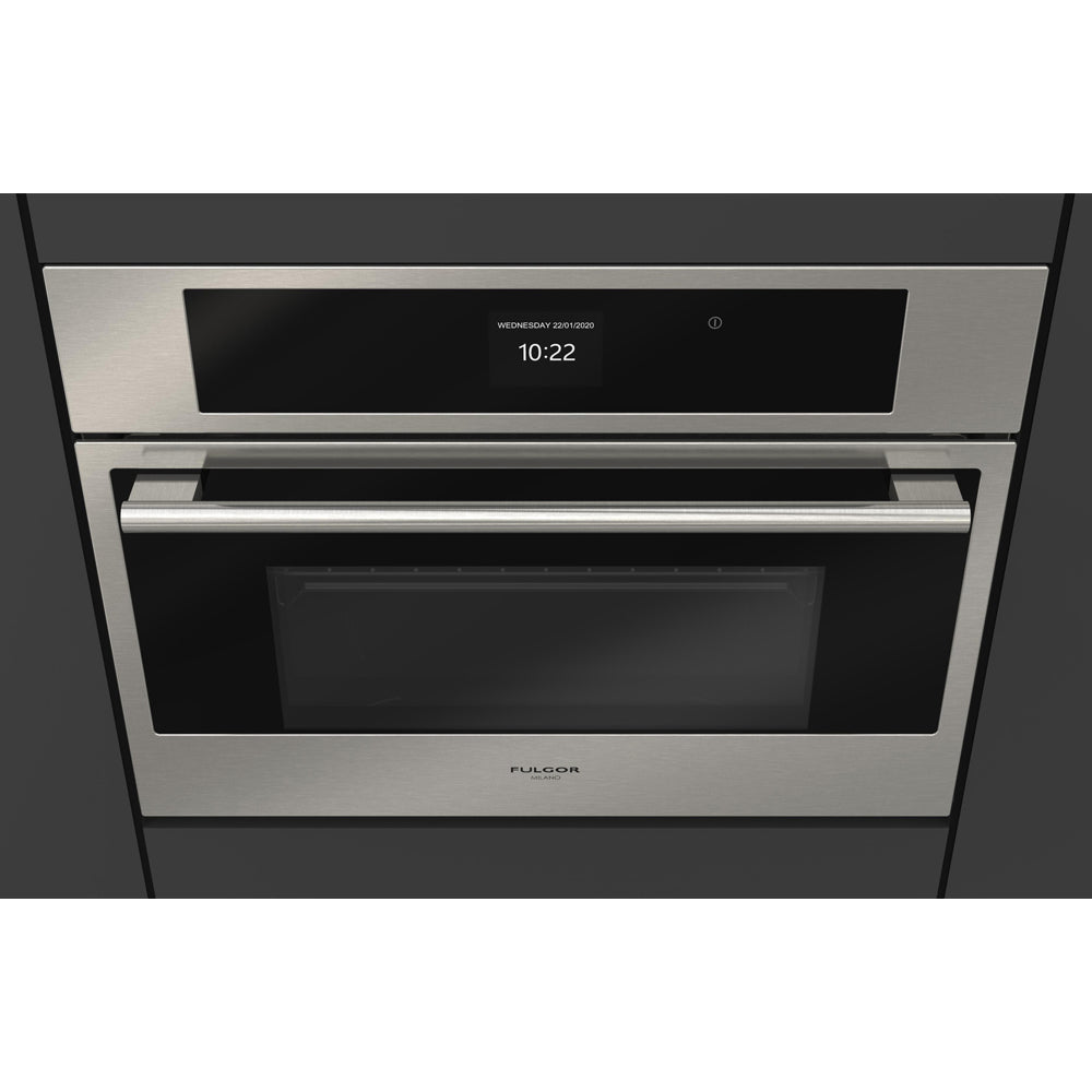 Fulgor Milano 24 Inch 700 Series Built-In Combination Convection Steam Oven - Stainless Steel (Model F7SCO24S1) | Professional Kitchen Appliance for Baking, Roasting & Healthy Cooking