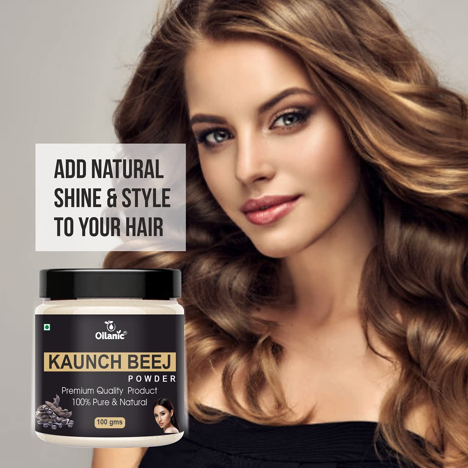 Oilanic 100% Pure Natural Kaunch Beej Powder for Skin & Hair Care - 100g | Organic Ayurvedic Supplement for Hair Growth & Glowing Skin | Perfect for DIY Face Masks & Hair Treatments