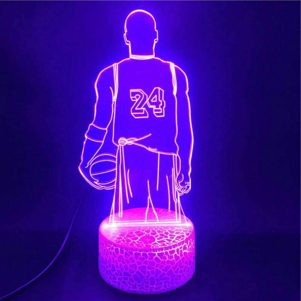 3D Basketball & Soccer LED Night Light - Touch Control, 7 Color Changing Optical Illusion Lamp for Desk Decor - Perfect Gift for Kids, Christmas, Birthday & Home Decoration (Use in Bedrooms, Game Rooms, or as Night Light)