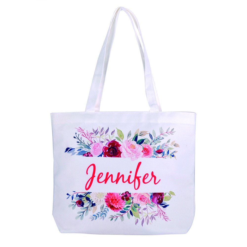 Custom Personalized 16oz Canvas Tote Bag - Unique Bridesmaid Gift & Wedding Party Favor (Single-Sided Print) - Perfect for Bachelorette Parties, Beach Weddings & Bridal Showers