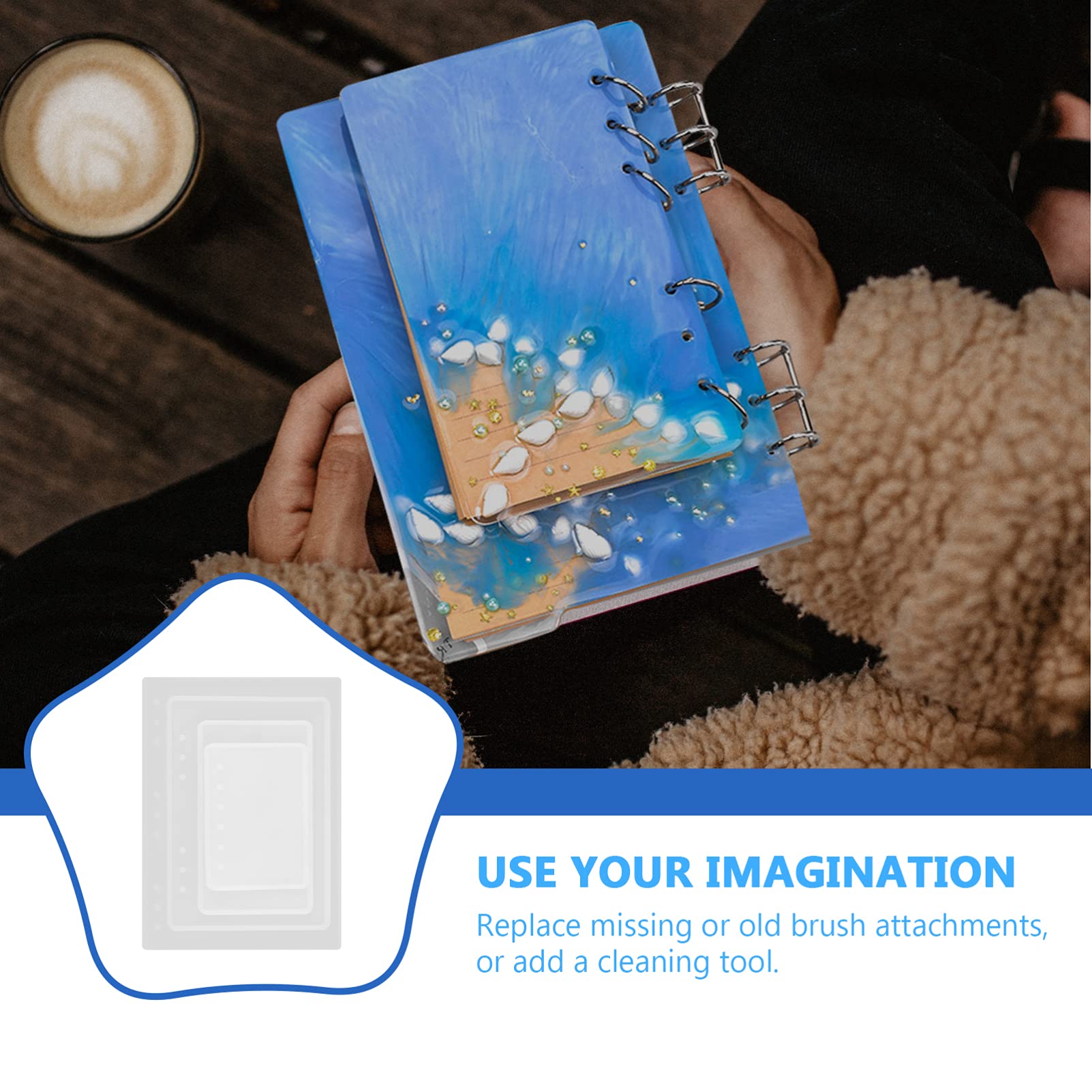 EXCEART 4-Piece DIY Epoxy Notebook Mold Set - Clear Casting Metal Molds for Custom Resin Planners, Journals & Ornaments - Perfect for Crafting, Scrapbooking & Unique Gift Making
