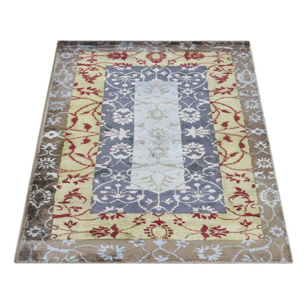 Hand Knotted Hypnotic Design Area Rug - Boho Chic Home Decor for Living Room, Bedroom & Office