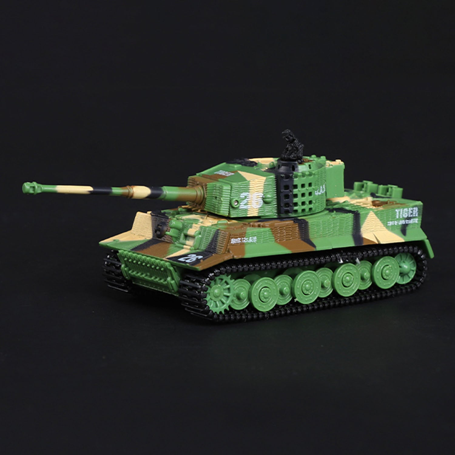 1/72 Scale RC Tank - German Tiger Battle Remote Control Panzer with 360° Rotating Turret, RTR Mini Toy with Sound Effects (12x5.5x5.5cm) - Perfect for Military Collectors, Battle Reenactments & Indoor Play