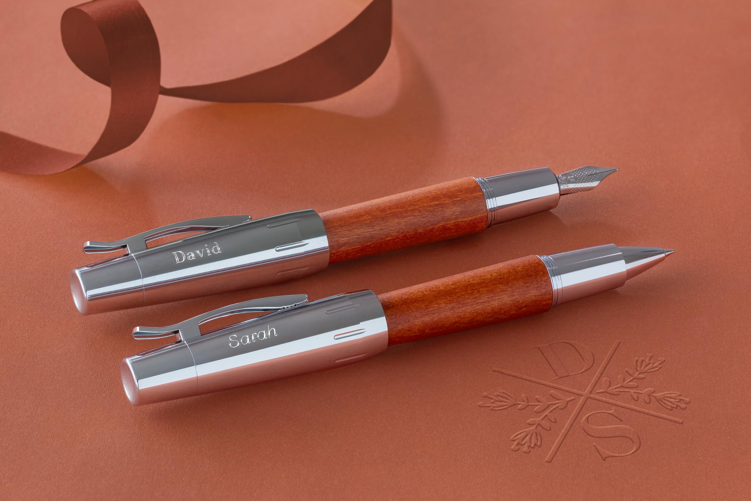 Faber-Castell Emotion Premium Brown Wood Rollerball Pen - Smooth Writing Luxury Pen for Office, Business Gifts & Everyday Use