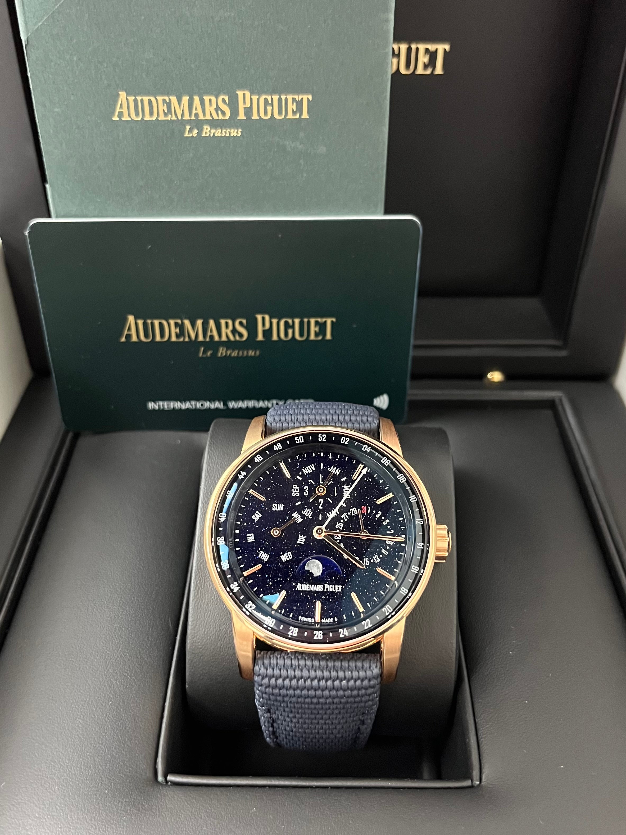 Audemars Piguet Code 11.59 Perpetual Calendar Luxury Watch - 18K Rose Gold Case, Blue Dial, Leather Strap Ref#26394OR.OO.D321CR.01 | Perfect for Business Meetings, Formal Events & Watch Collectors