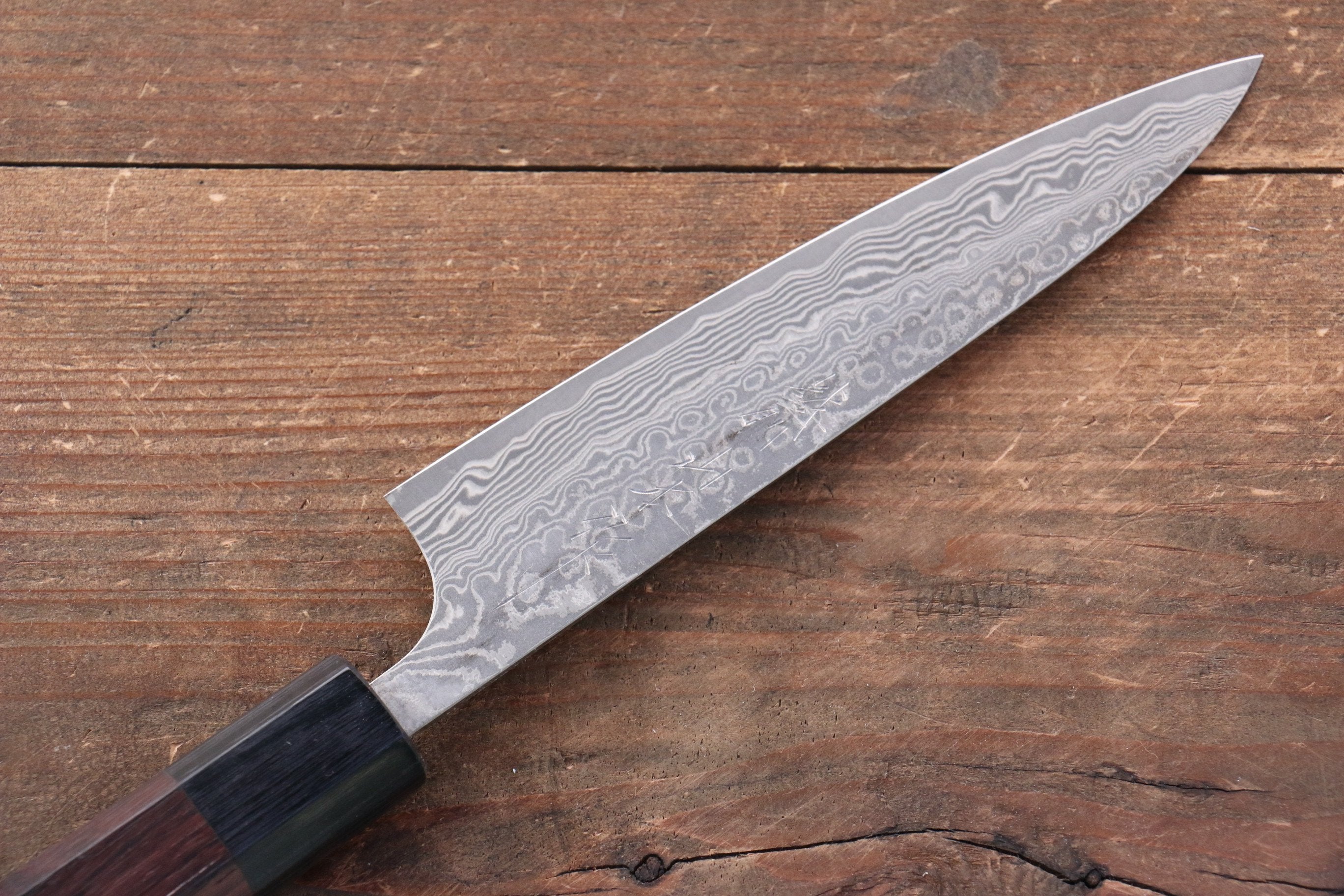 Premium Nao Yamamoto SG2 Black Damascus 140mm Petty Utility Knife with Shitan Handle - Perfect for Slicing, Dicing & Precision Kitchen Tasks