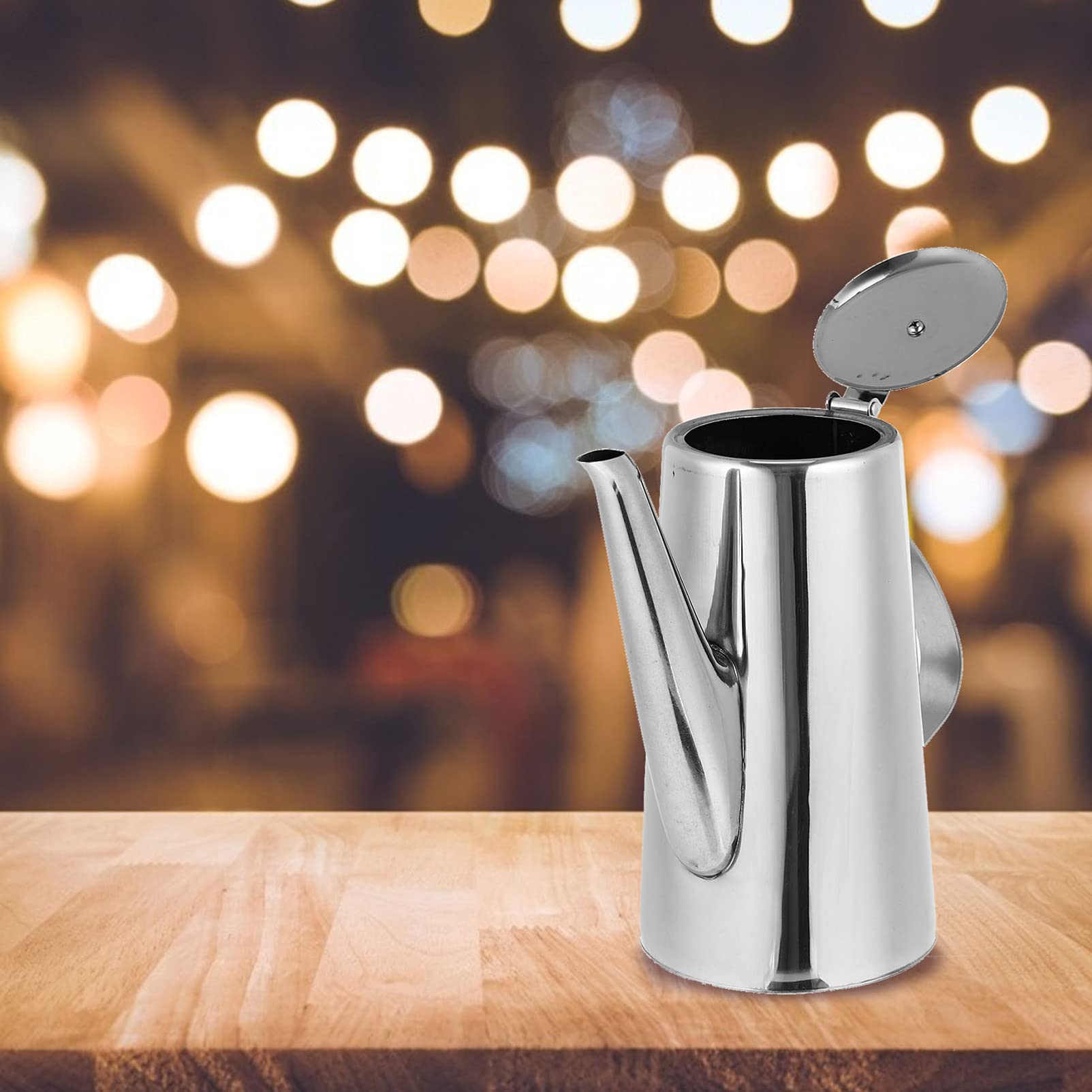 1pc Stainless Steel Oil Bottle - Kitchen Oil Dispenser, Soy Sauce Pot, Sesame Oil Container, Cold Water Kettle for Cooking & Food Storage | Perfect for Home Kitchen, Restaurant, and Meal Prep