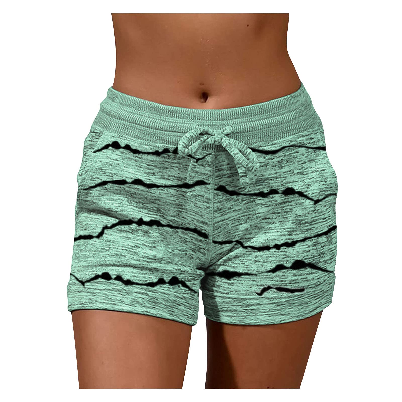 **Women's Summer Casual Loose Baggy Shorts with Pockets - Breathable Comfort Stretch Print Shorts for Beach, Gym, and Everyday Wear**