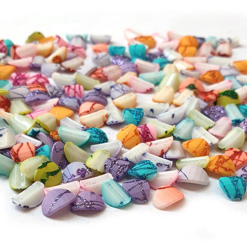 JPM Beads Matt & Glitter Rhinestones Mix - 8x6mm Teeth Shape (720pcs) for DIY Jewelry, Nail Art & Craft Projects
