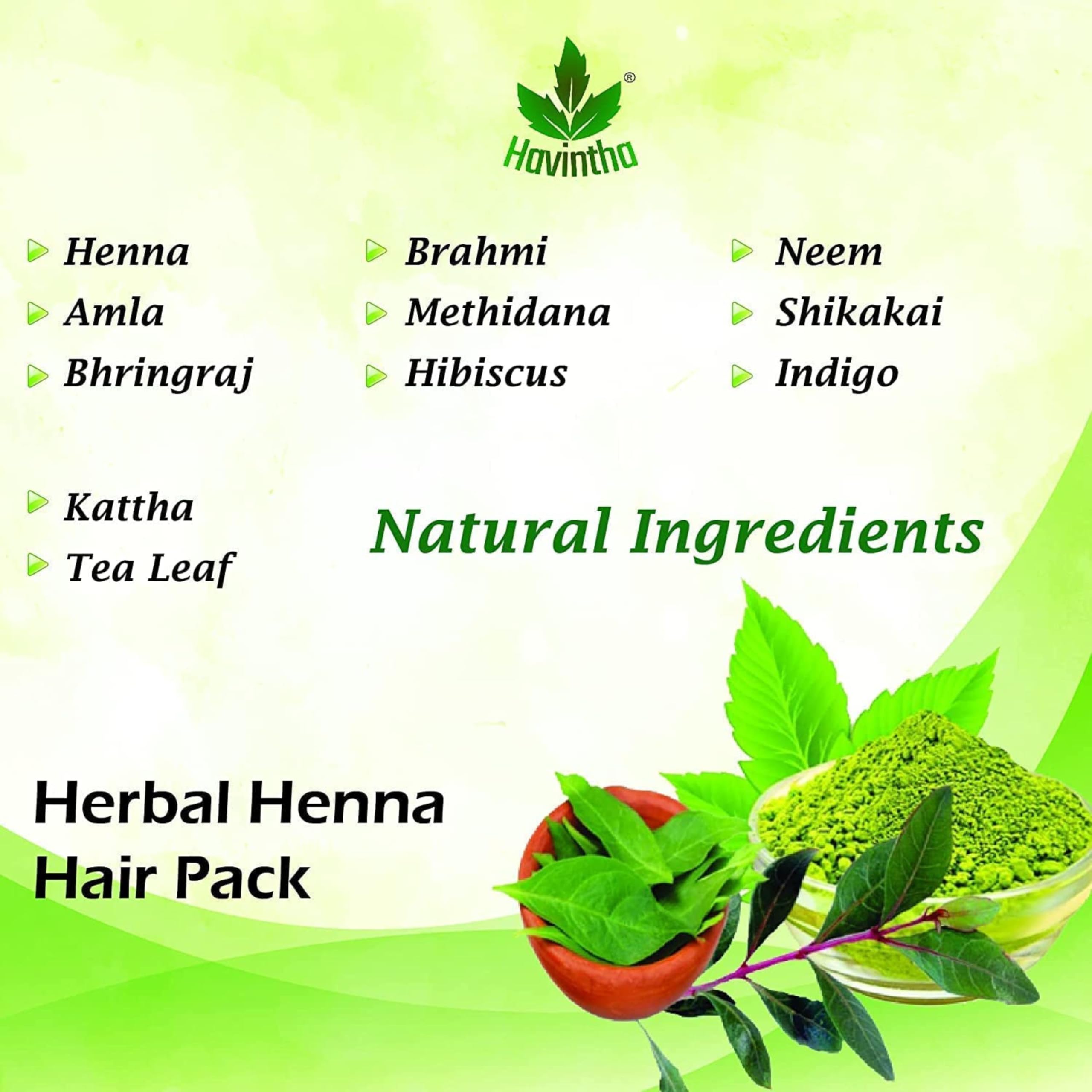 Havintha 100% Natural Herbal Henna Hair Powder for Hair Color & Conditioning | 11 Herbs Mehandi Powder for Hair Growth & Scalp Care | 227g | Safe for DIY Hair Dye, Bridal Hair Care & Ayurvedic Treatments