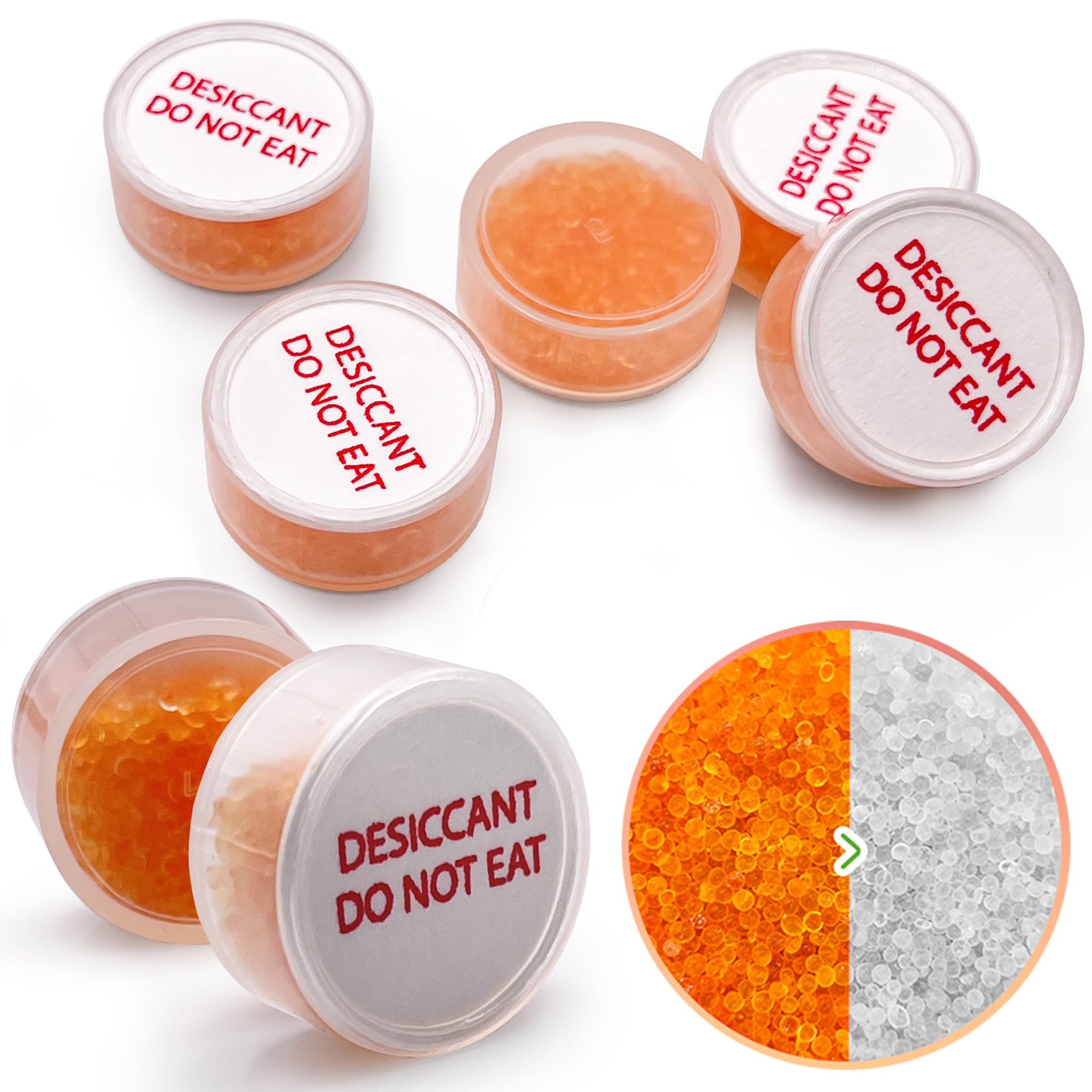 Wisesorb 3 Gram 2000 Pack Food Grade Desiccant Packs - Orange to White Indicating Silica Gel Beads for Moisture Absorption | Ideal for Food Storage, Electronics, Documents & Closet Organization