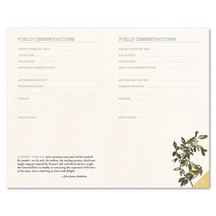 John James Audubon Bird Watching Journal - Premium Birding Notebook for Birders & Ornithologists - Perfect for Field Notes, Species Tracking & Nature Observation (Gift for Bird Lovers)