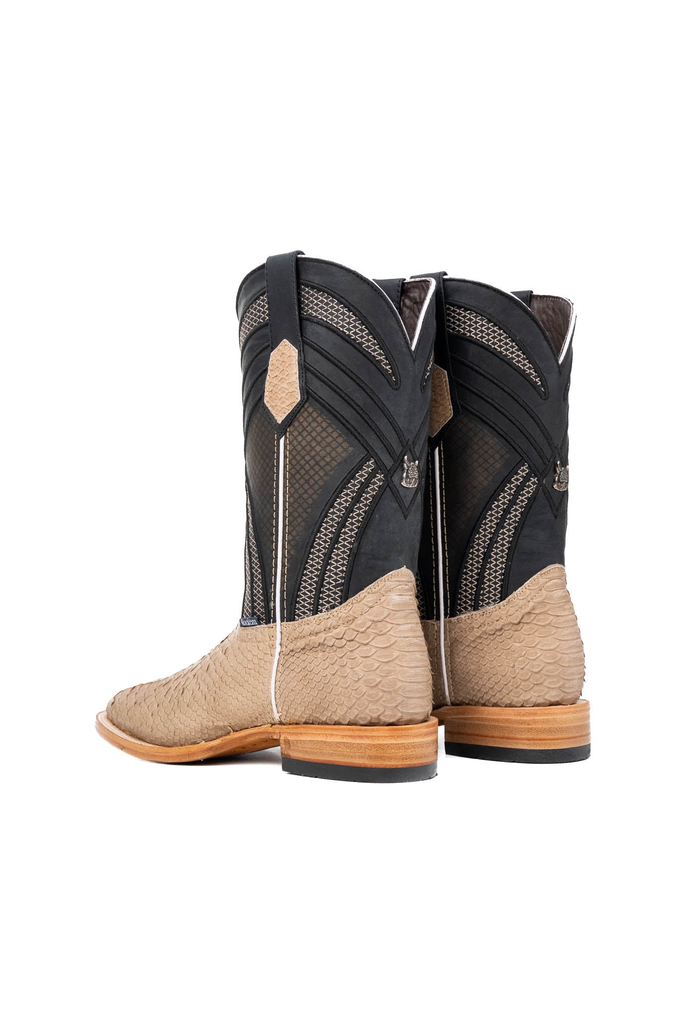 Monroe Python Exotic Square Toe Cowboy Boots for Men - Genuine Leather Western Boots with Square Toe Design - Perfect for Country Dancing, Rodeo Events & Western Fashion