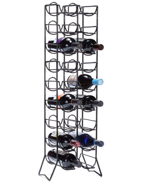 Scaffovino 18 Bottle Wine Rack - Sturdy Floor Standing Wine Storage Organizer for Kitchen, Dining Room or Wine Cellar - Perfect for Home Bars and Wine Collections