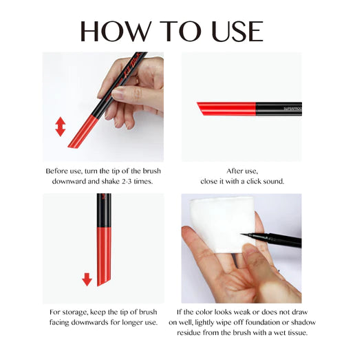CLIO Superproof Brush Liner 0.55ml - Waterproof Eyeliner Pen for Long-Lasting Makeup - Perfect for Daily Use, Party & Special Occasions