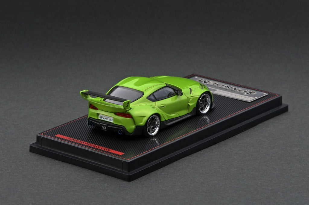 1/64 Scale Pandem A90 Toyota Supra Diecast Model Car - Green Metallic Finish - Collectible Toy for Car Enthusiasts & Display Decor