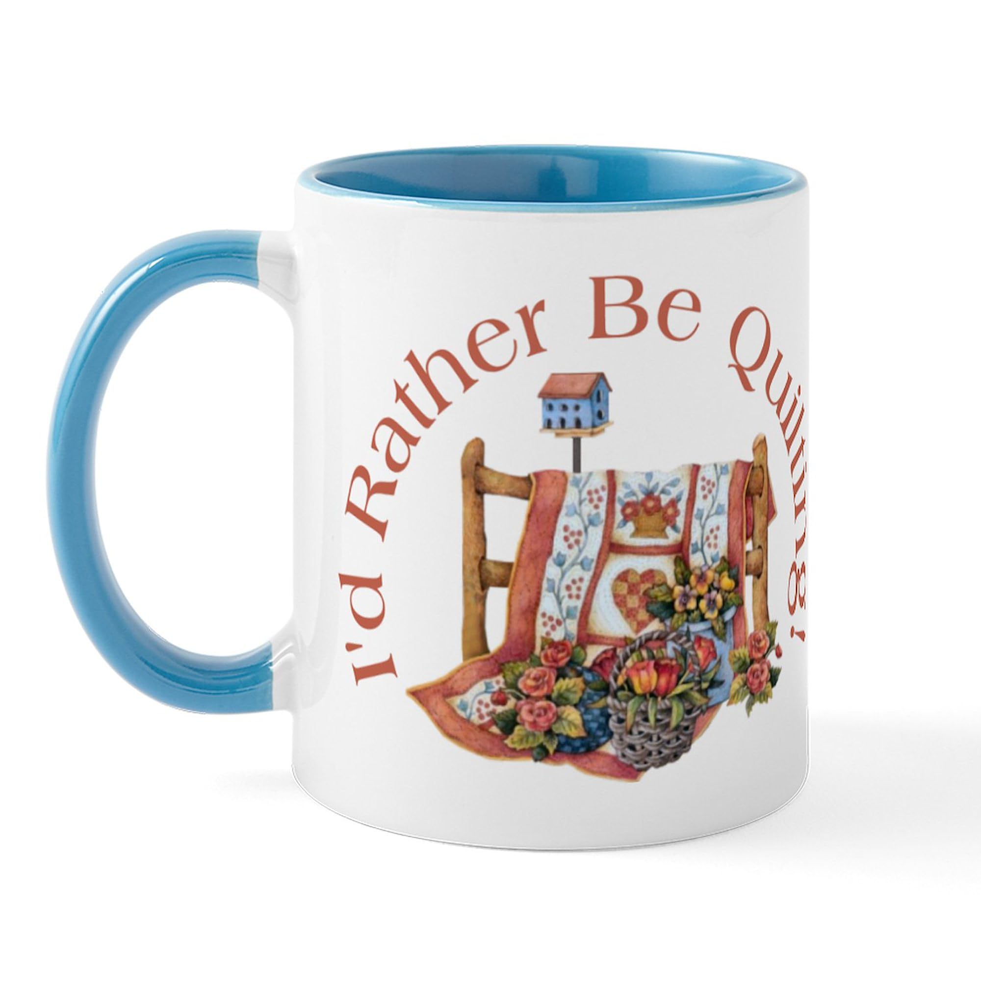 11 oz (325 ml) Ceramic Coffee Mug - Rather Be Quilting Design - Perfect for Tea, Hot Chocolate & Office Use - Ideal Gift for Quilters & Craft Lovers