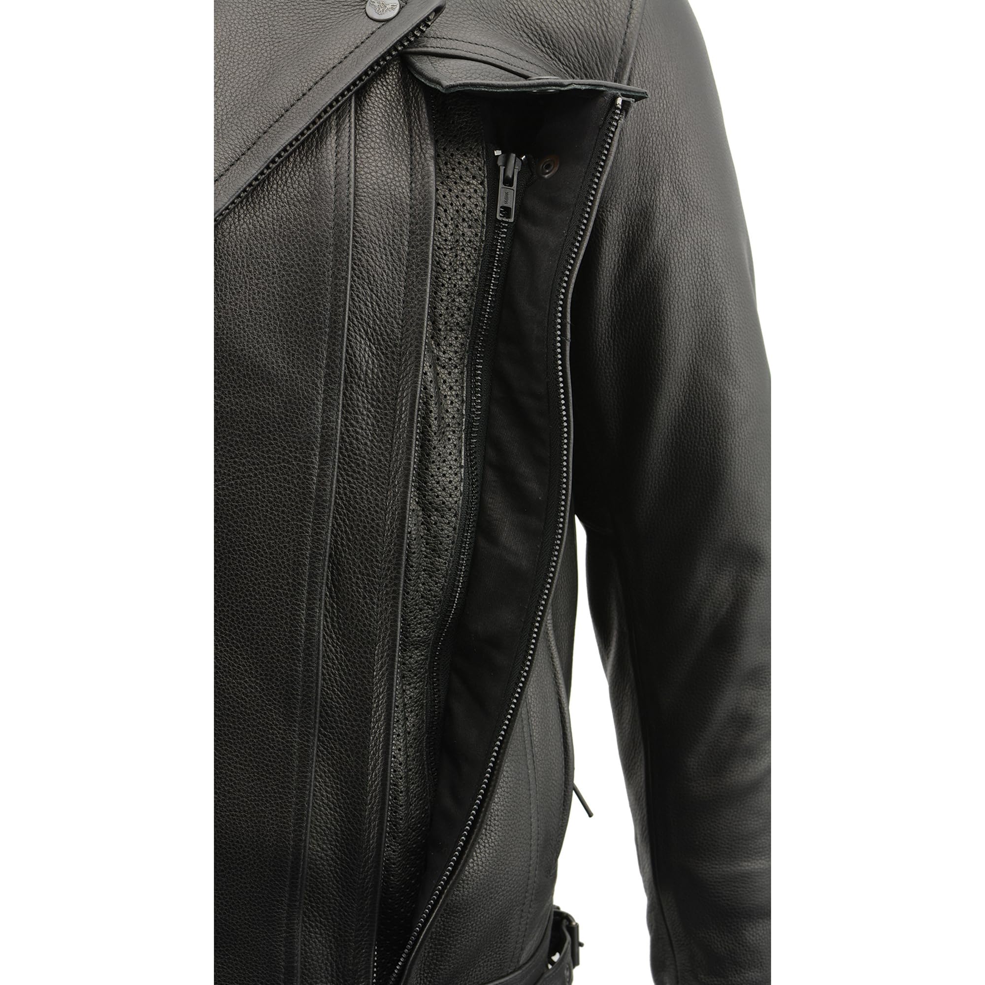 Milwaukee Leather Men's Black Utility Pocket Motorcycle Jacket – Durable & Stylish for Riding, Outdoor Adventures & Casual Wear