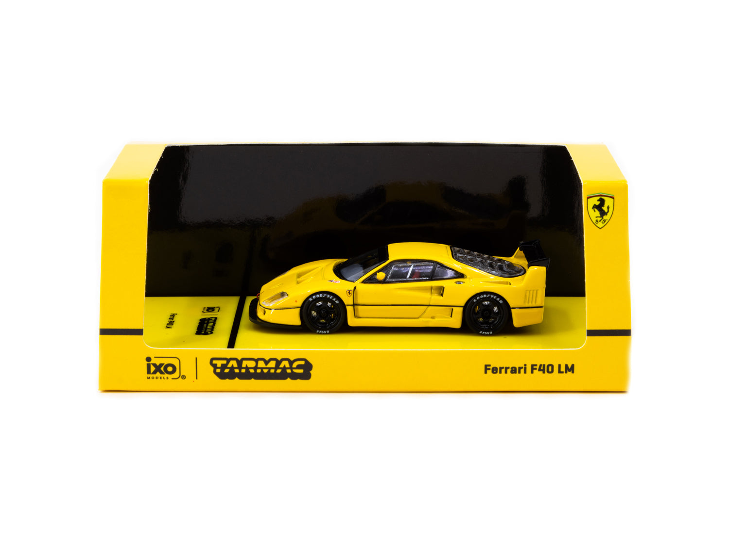 Tarmac Works X iXO Models 1/64 Ferrari F40 LM Yellow Diecast Model Car - Collectible Miniature Racing Vehicle for Display & Racing Scenes