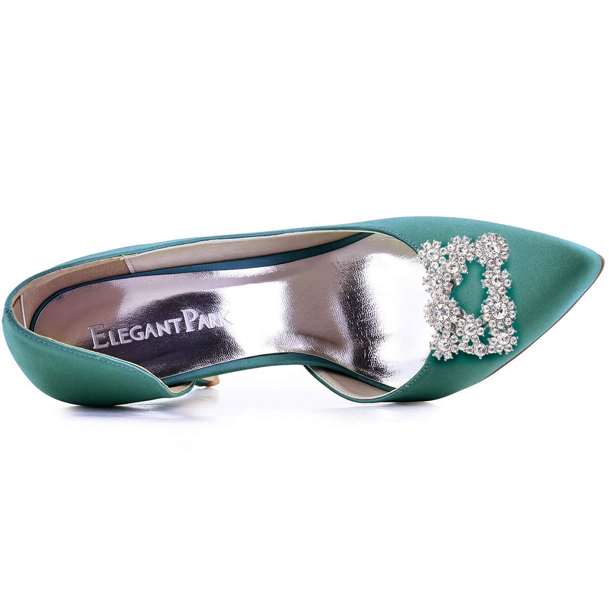 ELEGANTPARK Women's Decorative Pearl Shoe Clips - Square Silver Rhinestone Shoe Accessories for Pumps, Wedding, Party & Special Occasions | Perfect for Bridal Shoes, Evening Events and Formal Attire