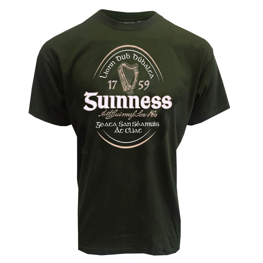 Official Guinness Beer T-Shirt - Authentic Irish Pub Apparel in Bottle Green | Perfect for St. Patrick's Day, Pub Crawls & Irish-Themed Parties