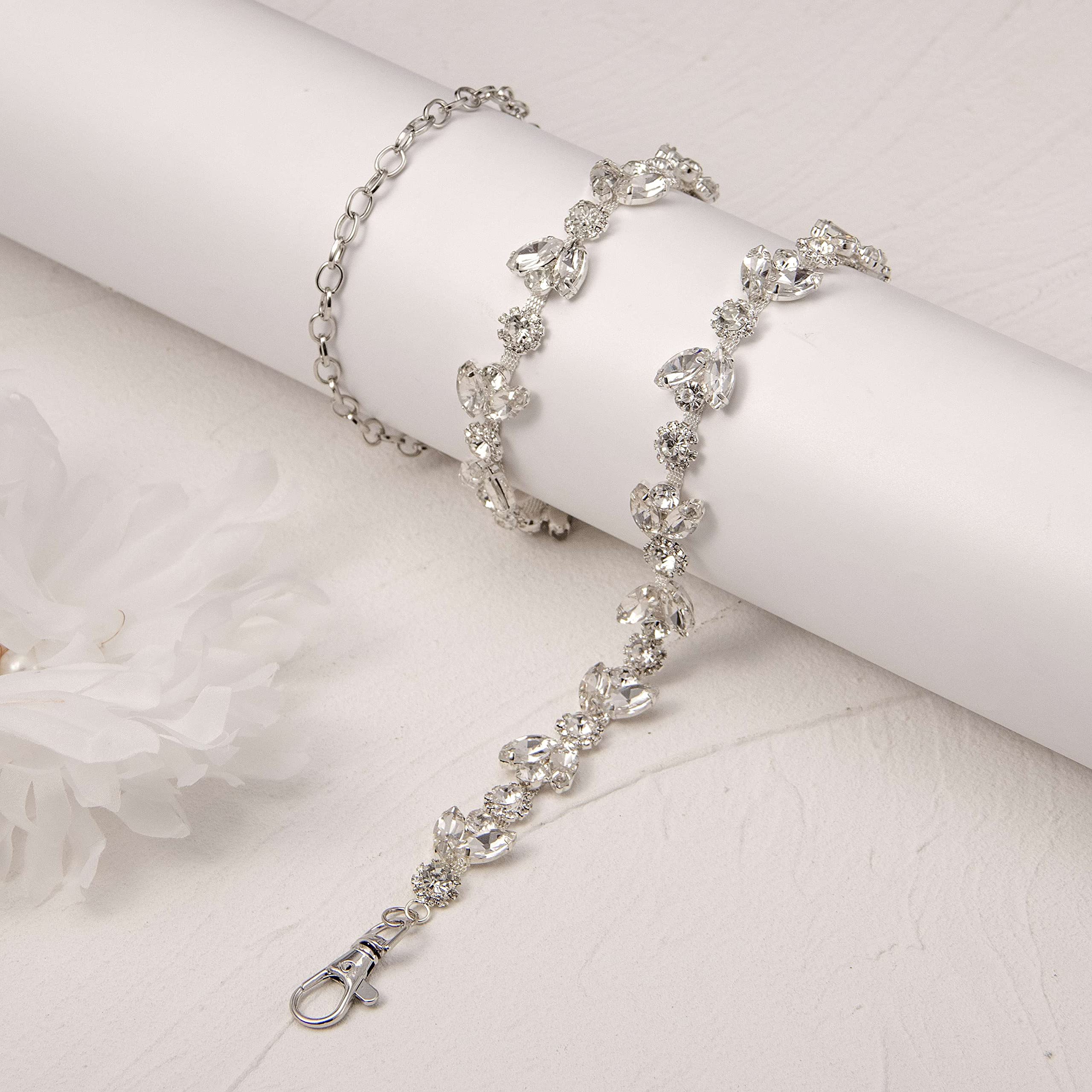 Sparkly Rhinestone Belt for Women - Crystal Silver Bridal Belt for Wedding Dresses & Formal Occasions | Perfect for Bridal Accessories, Evening Gowns & Special Events
