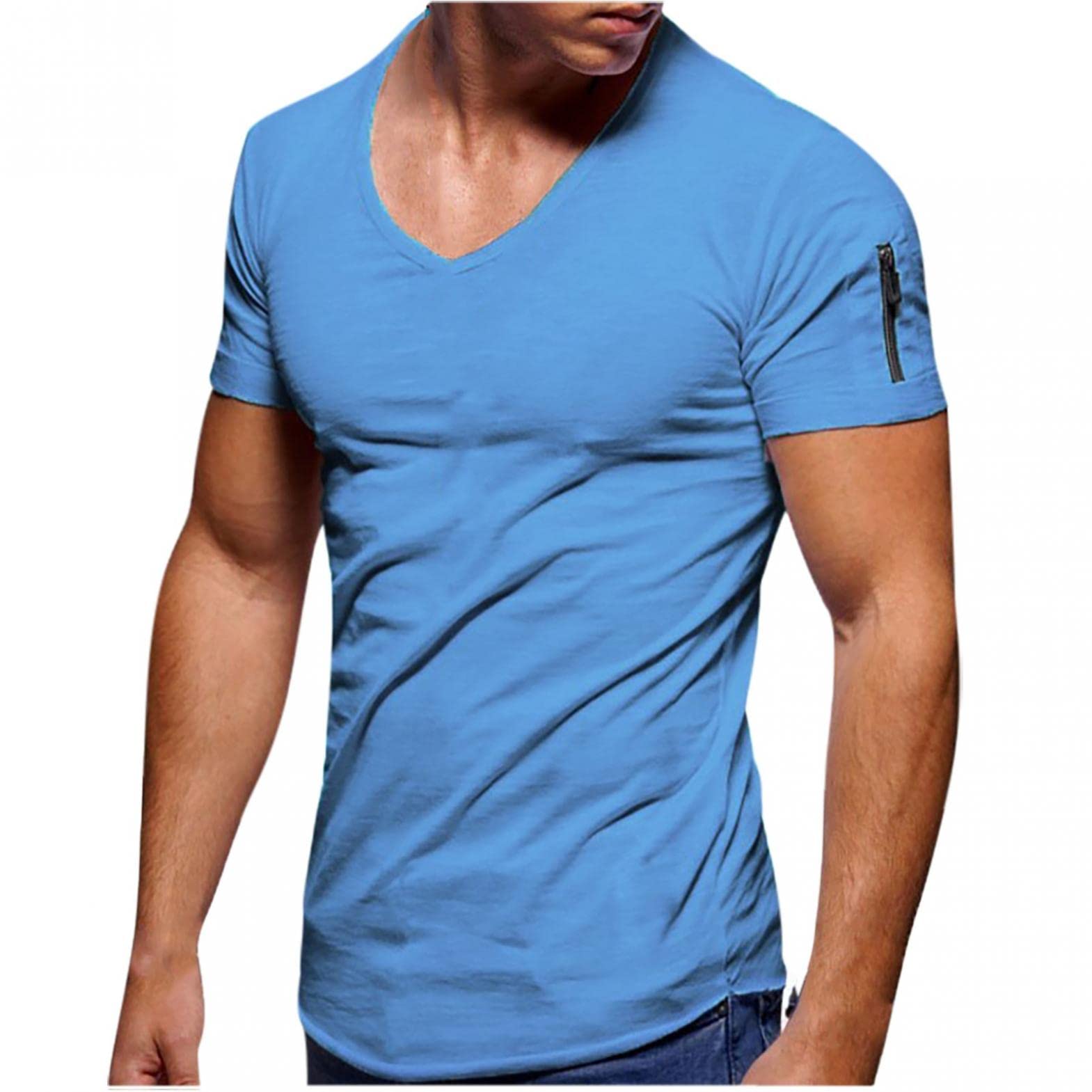 **Men's Polo T-Shirts - Casual Crew Neck Short Sleeve Henley Shirts for Workout & Gym - Comfortable Tees for Daily Wear, Sports & Outdoor Activities**