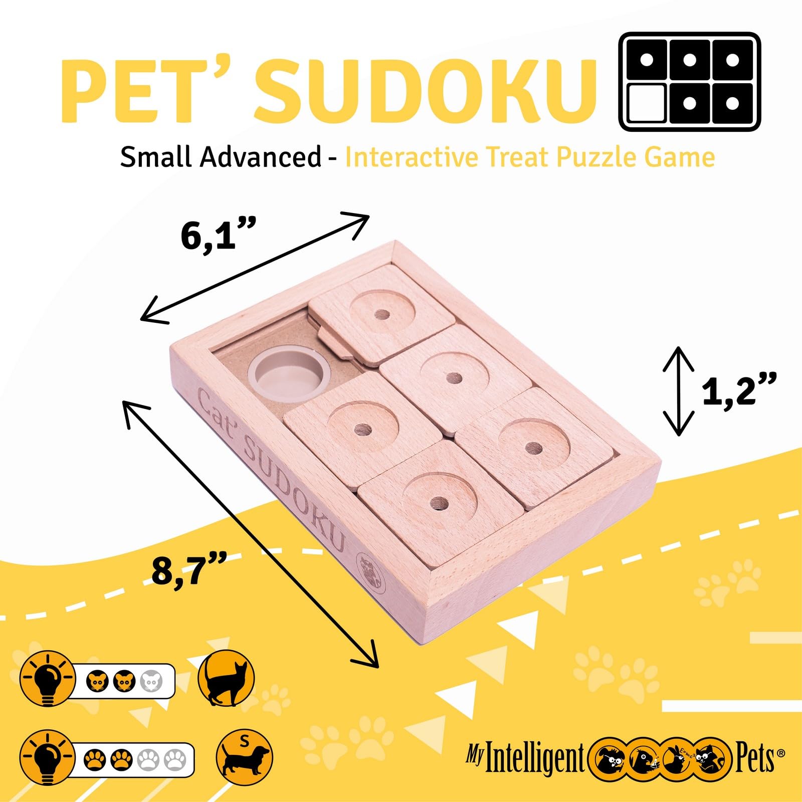 Interactive Wooden Sudoku Puzzle Toy for Cats and Dogs - Advanced Small Pet Intelligence Game for Training & Mental Stimulation - Perfect for Indoor Play, Boredom Relief, and Smart Pet Entertainment