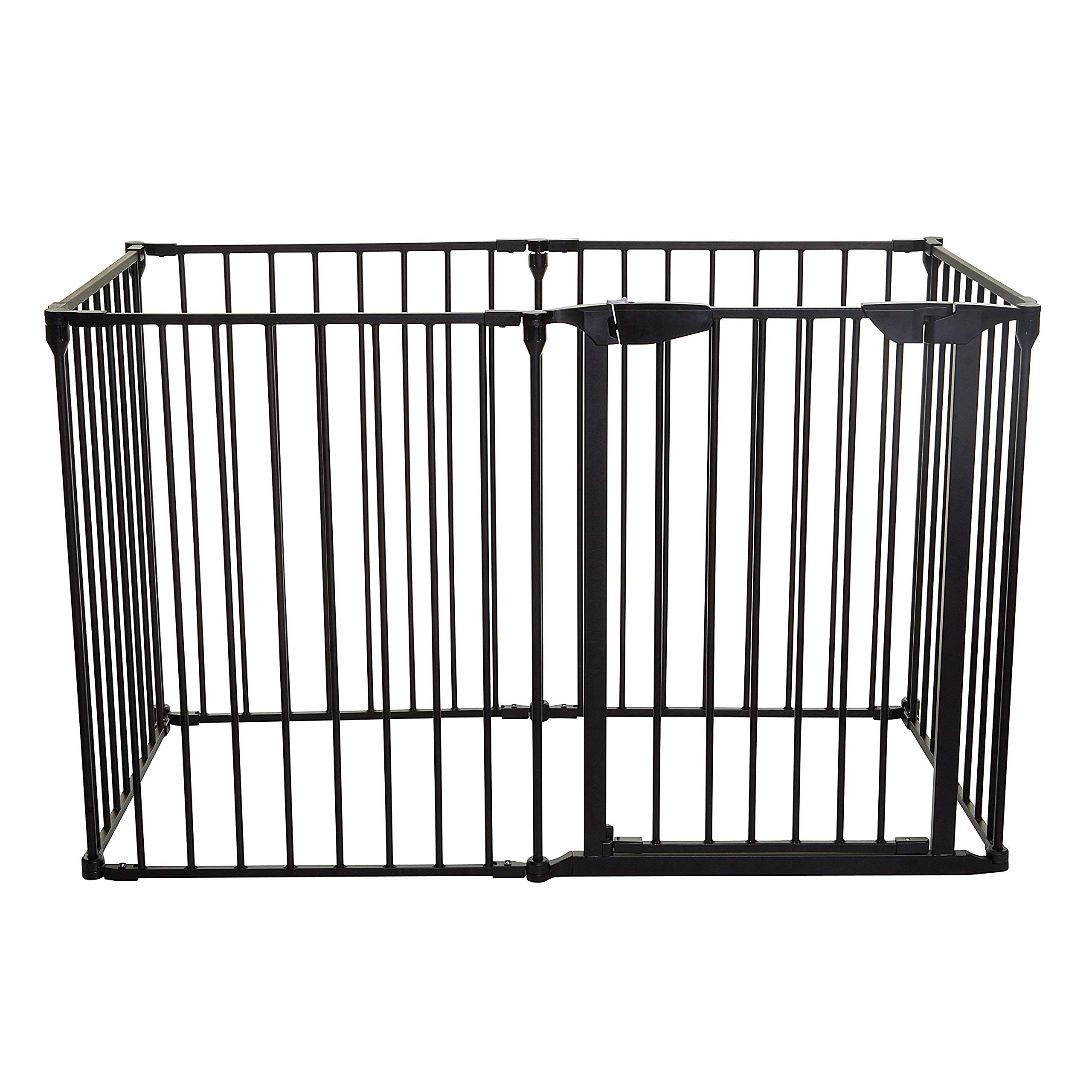 Dreambaby Mayfair Converta 3-in-1 Playpen - 6 Panel Baby Safety Gate & Toddler Play Yard | Foldable Design for Easy Storage | Secure Play Area for Infants & Kids | Perfect for Home, Nursery & Daycare Use - Black