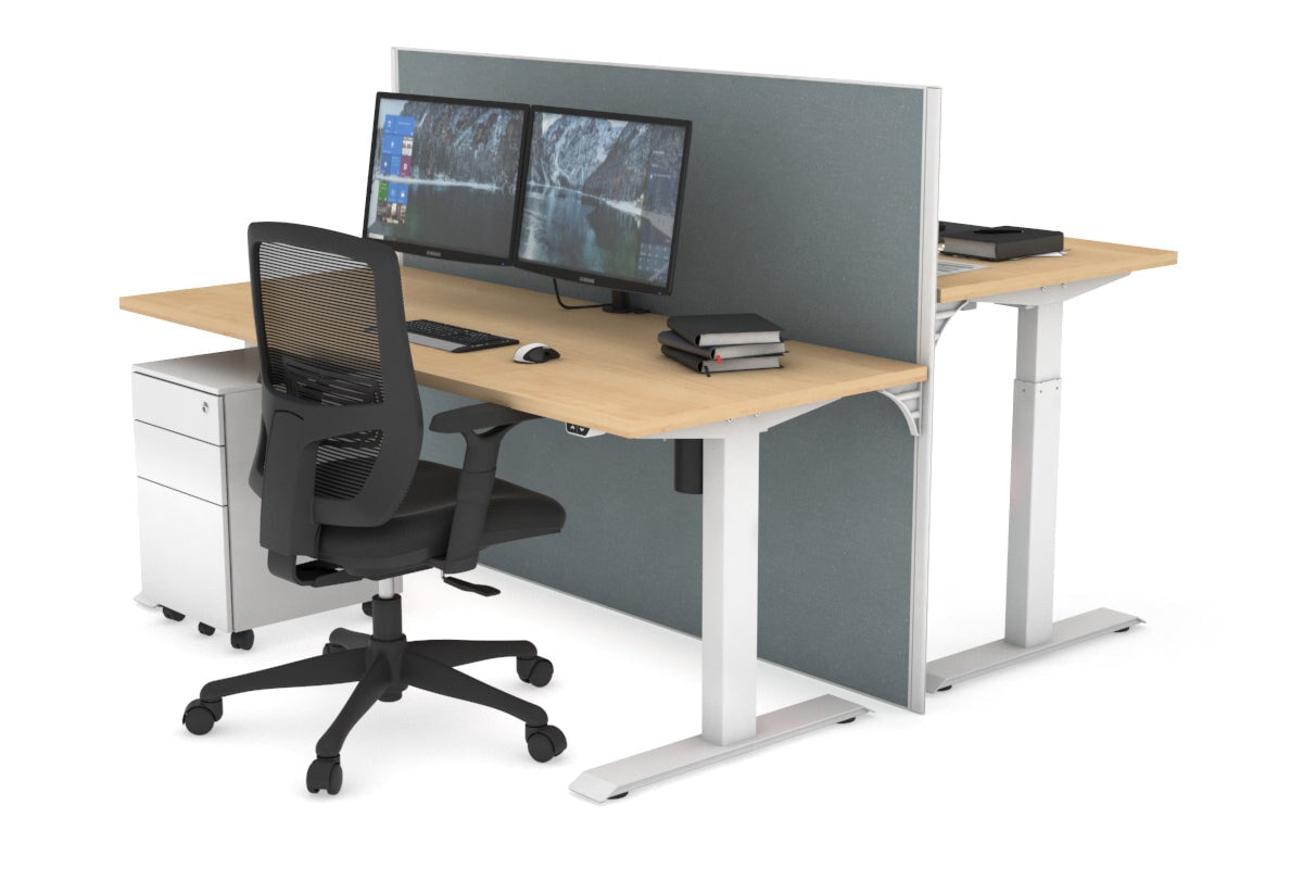 Adjustable Height 2-Person Workbench [1400L x 700W] - Perfect for Garage, Workshop & Home Office Use