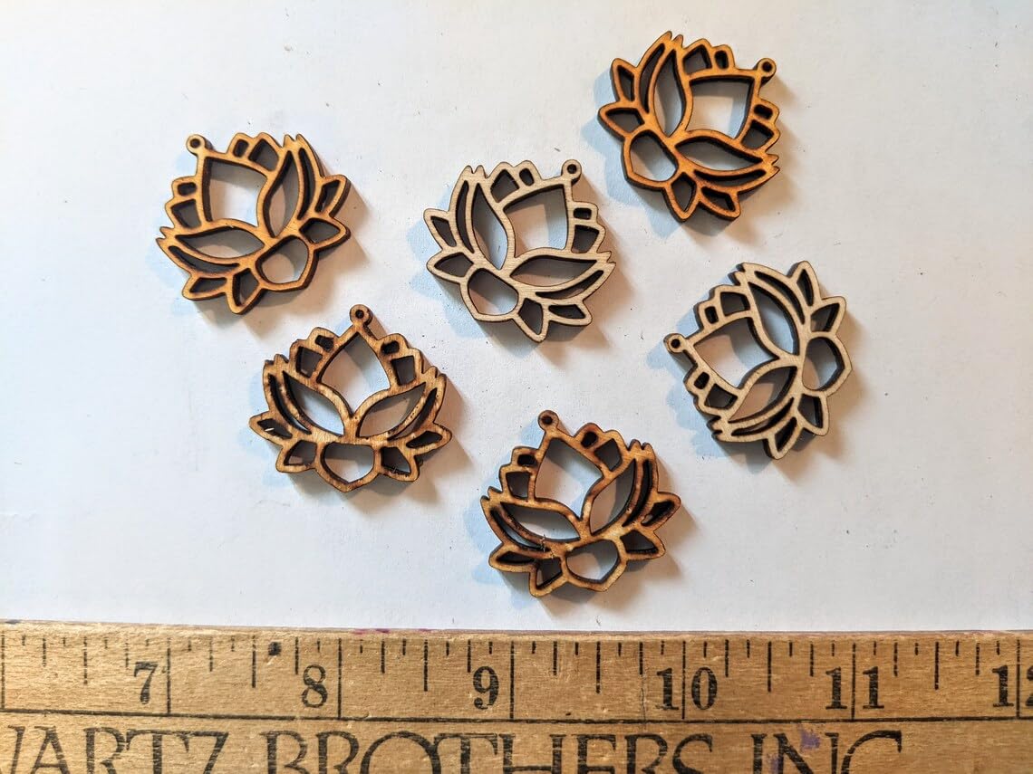 Haoser Pack of 10 Wooden Lotus Cutouts for DIY Crafts, Home Decor & Festival Decorations | 3x2 Inch MDF Wood Lotus Shapes for Wall Art, Wedding, Party & Mandala Projects – Perfect for Creative Projects & Spiritual Decor